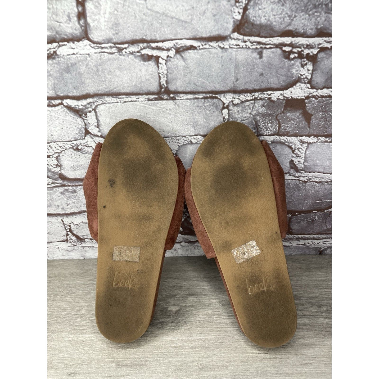 beek Beek Tesia Burnt Brown Suede Leather Slides Casual Sandals W Size US 8 / IT 38 - 9 Thumbnail