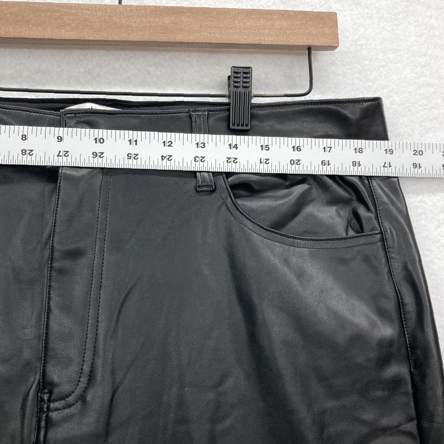 Abercrombie & Fitch Abercrombie & Fitch Skirt Womens 33 Black Faux Leather High Waist Midi Split NWT Size 24" / US 00 / IT 34 - 7 Thumbnail