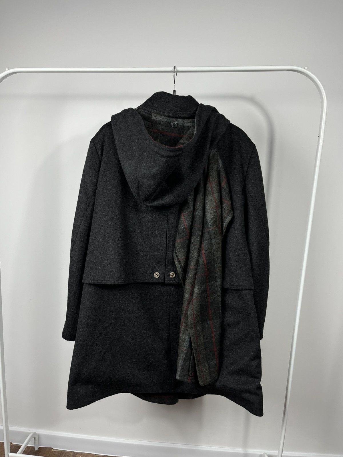 Other Men’s Wool Hooded Coat with Built-In Scarf Black Size US XL / EU 56 / 4 - 12 Thumbnail