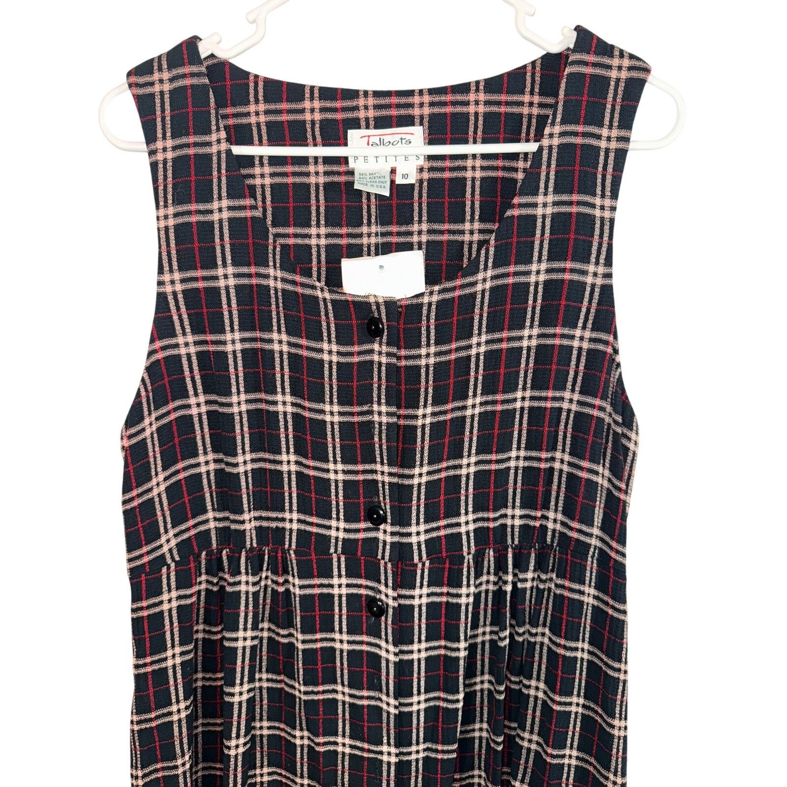 Vintage 90s Talbots Dress 10P NOS Womens Dress Midi Plaid Overall Size L / US 10 / IT 46 - 7 Thumbnail