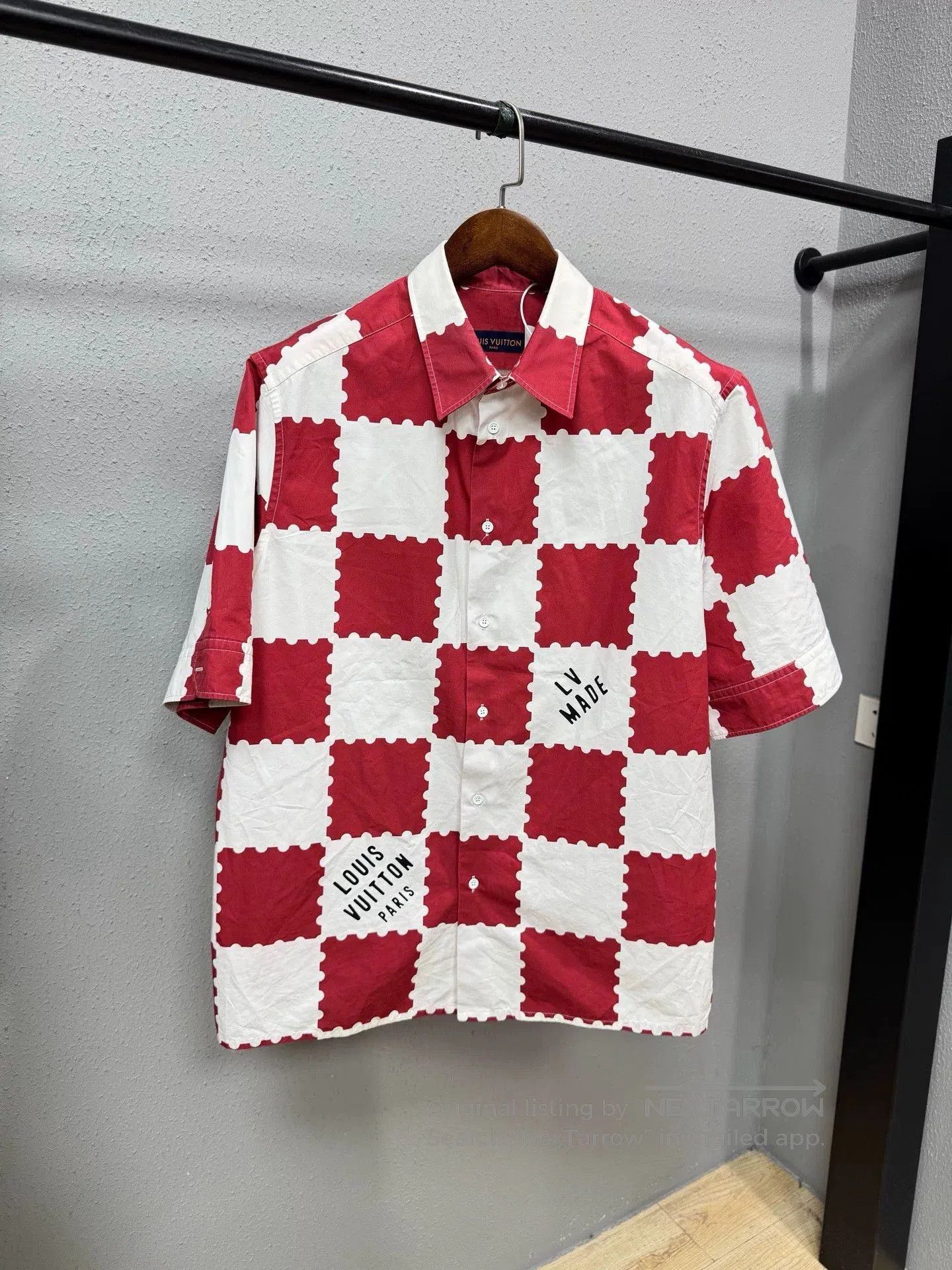 Louis Vuitton lv x nigo red checkered short sleeve shirt. Size US XL / EU 56 / 4 - 1 Thumbnail