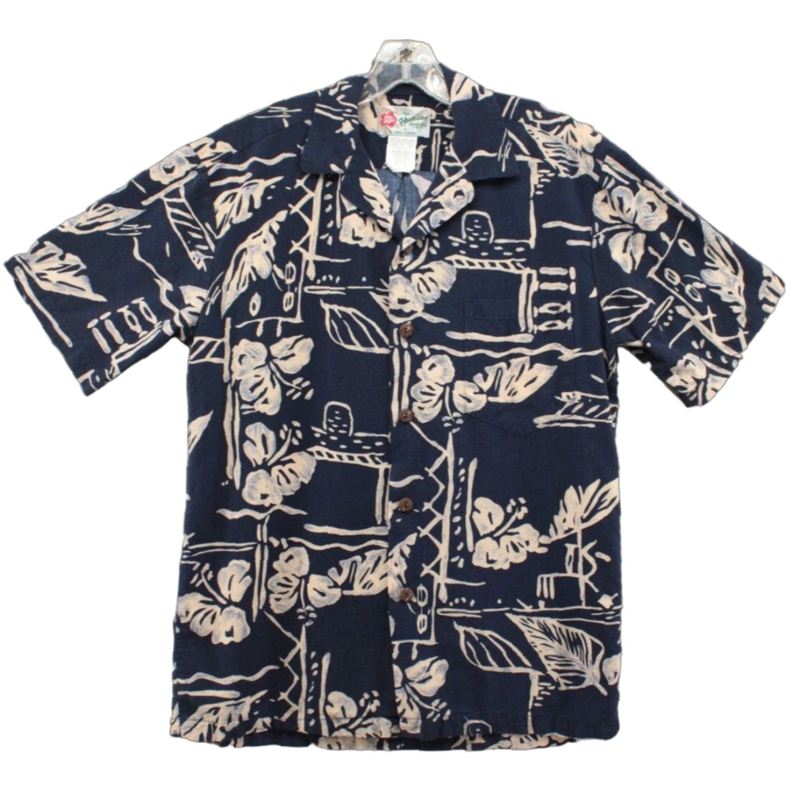 Hilo Hattie VINTAGE Hilo Hattie Shirt Men S Blue Short Sleeve Hawaiian Button-Up Luau Floral 502 1960s Luau Theme Size US S / EU 44-46 / 1 - 1 Thumbnail
