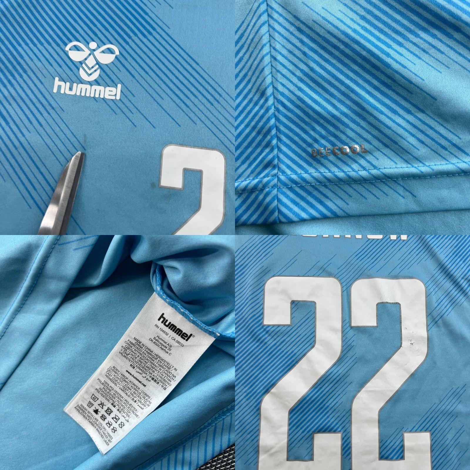 Hummel Hummel Denmark 2020 2021 Goalkeeper Frederik Rønnow #22 Mens Football Jersey XL Blue Size US XL / EU 56 / 4 - 8 Thumbnail
