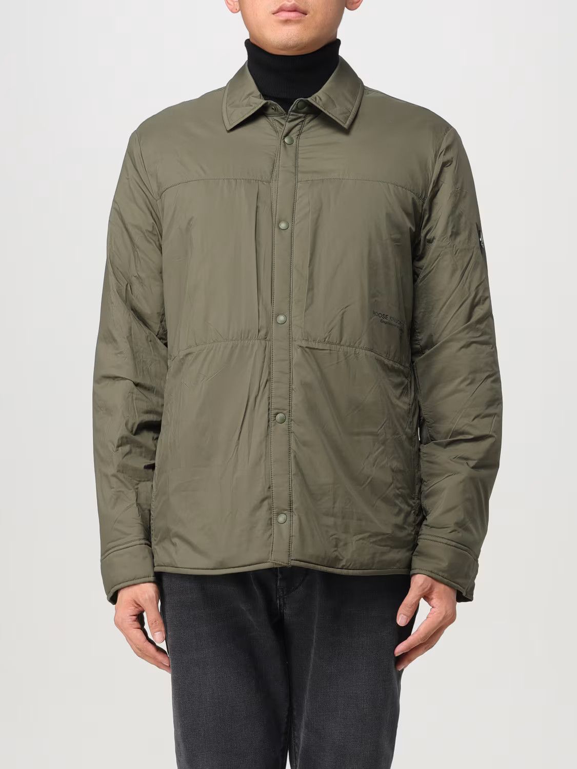 o1s22i1n1124 Ash Nylon Shirt-Style Jacket in Green