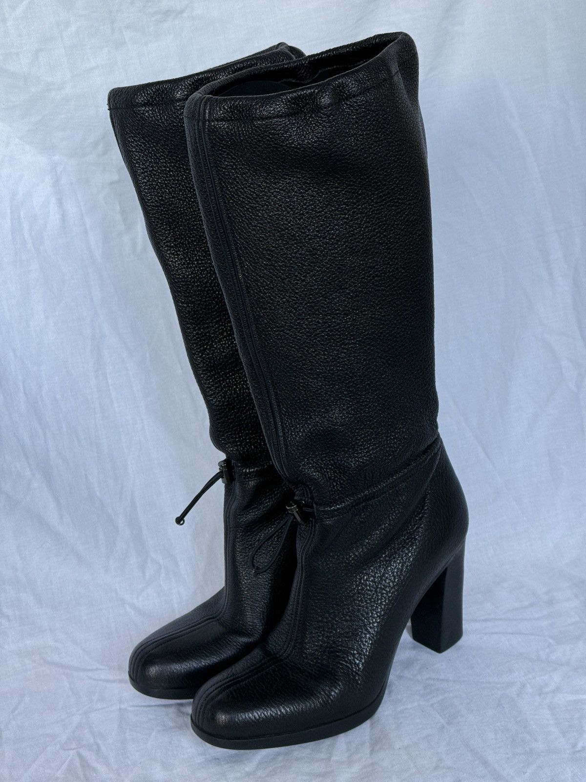 Prada Prada Black Leather Biker Boots Size US 6 / IT 36 - 1 Thumbnail