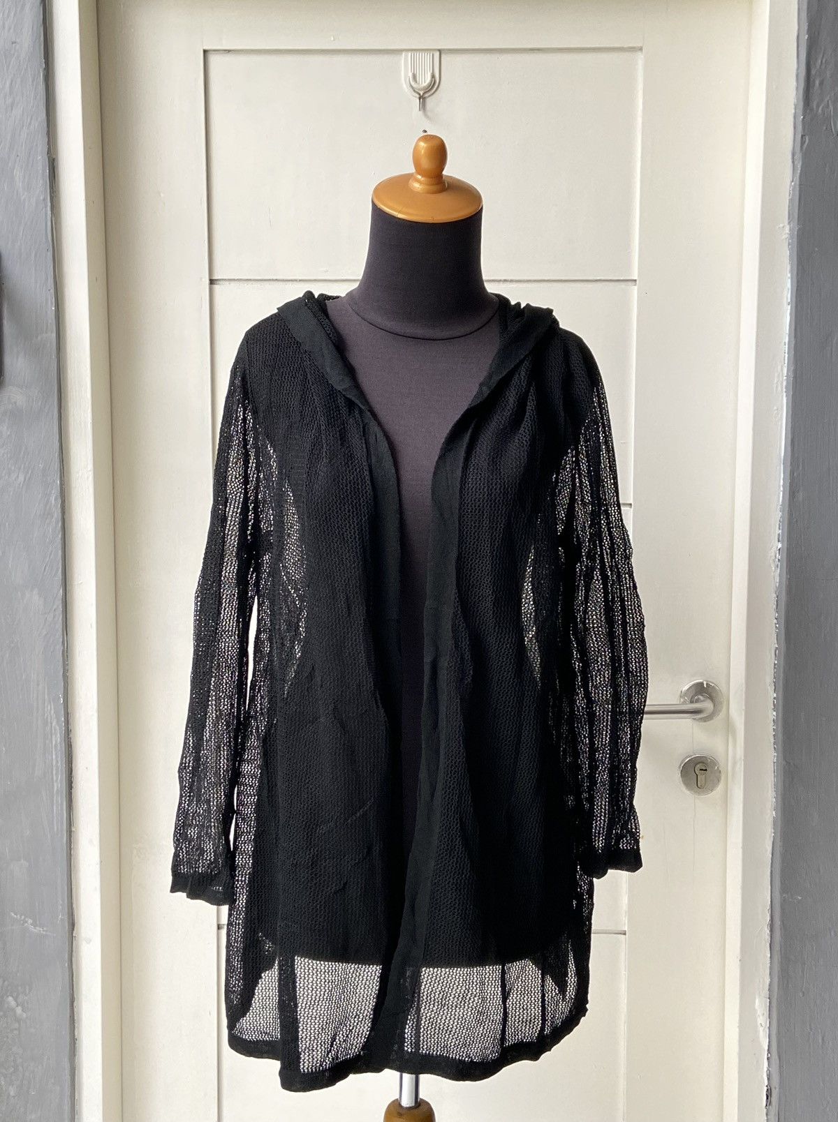 Designer LINEA FORMICA Black Mesh Cardigan Size US M / EU 48-50 / 2 - 11 Thumbnail