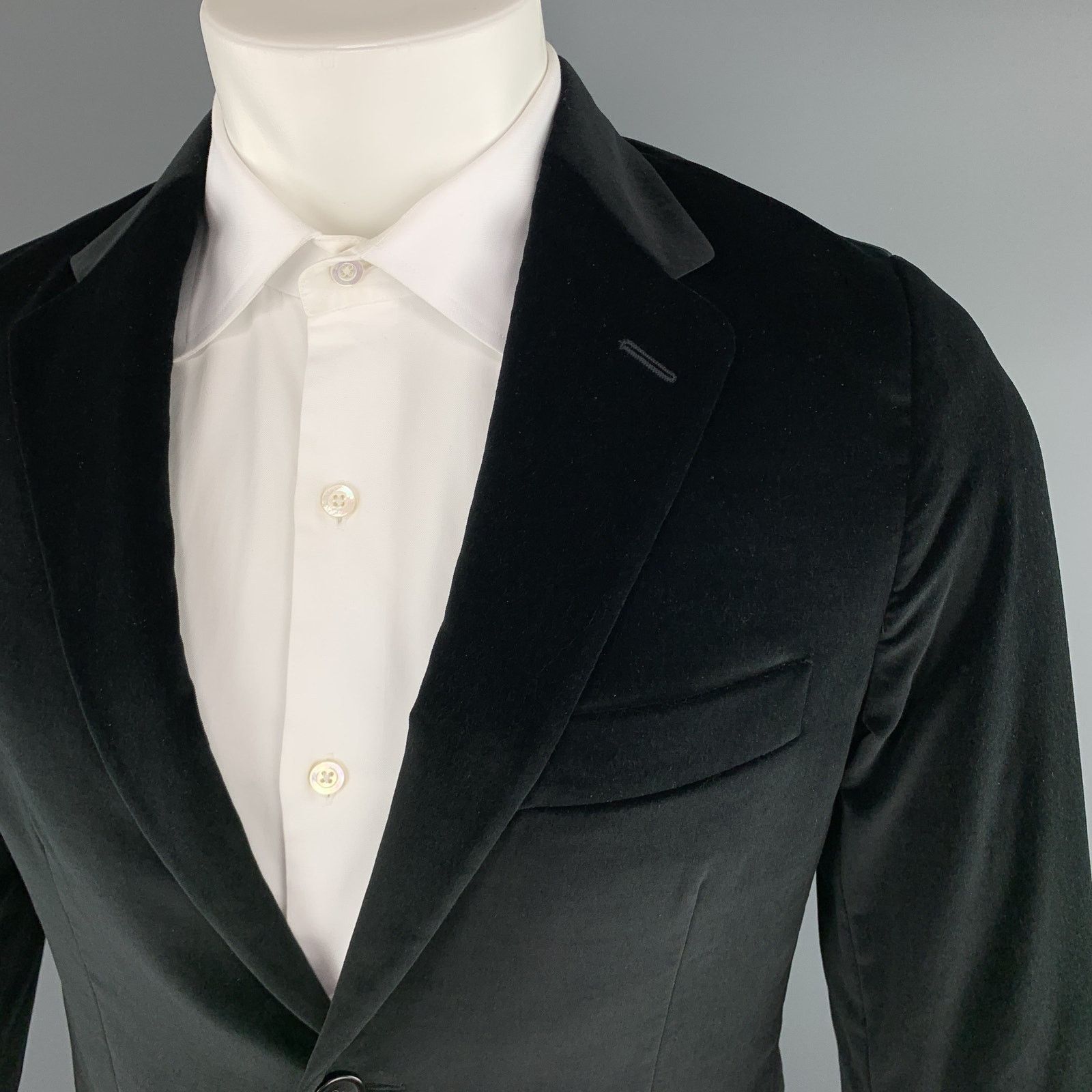 Theory THEORY Size 38 Black Cotton Velvet Notch Lapel Sport Coat Size 38R - 2 Thumbnail