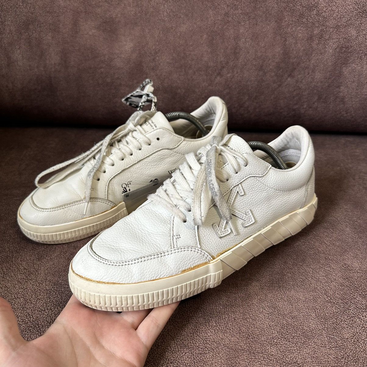 Off-White Off-White Leather Vulcanised Beige Lace Up Sneakers Size 43 Size US 10 / EU 43 - 4 Thumbnail