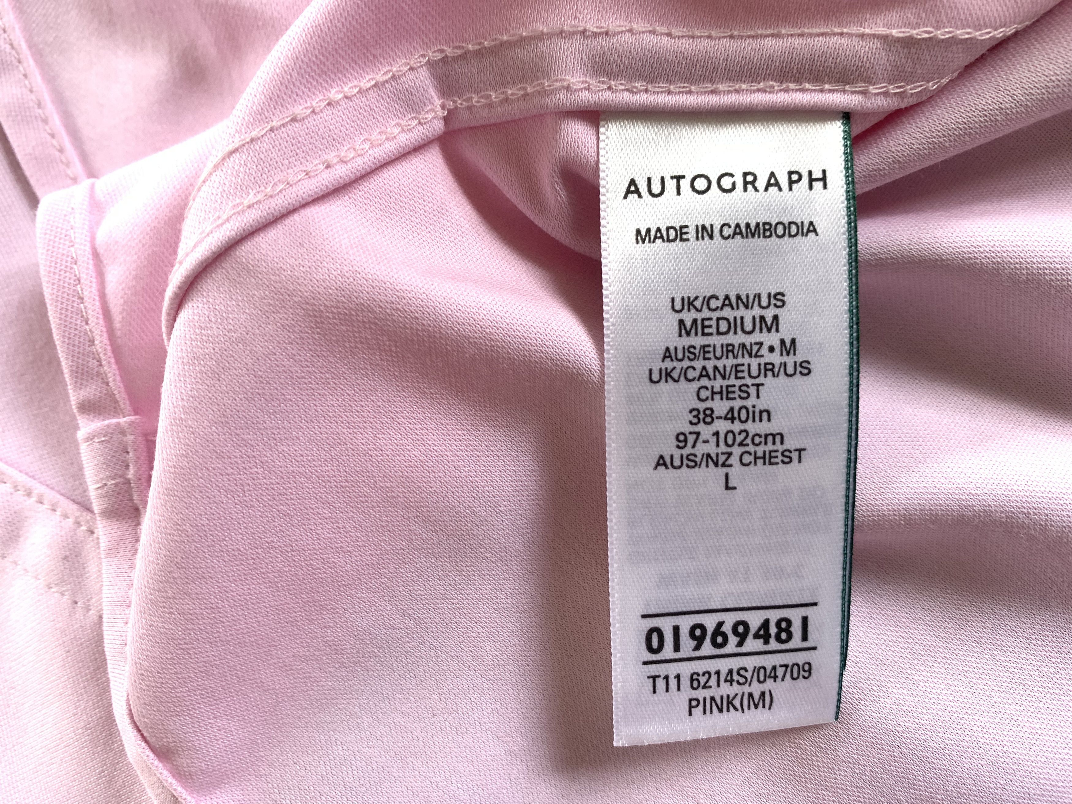 Marks & Spencer Autograph Marks and Spencer Stretch Pink Formal Shirt Size US M / EU 48-50 / 2 - 6 Thumbnail