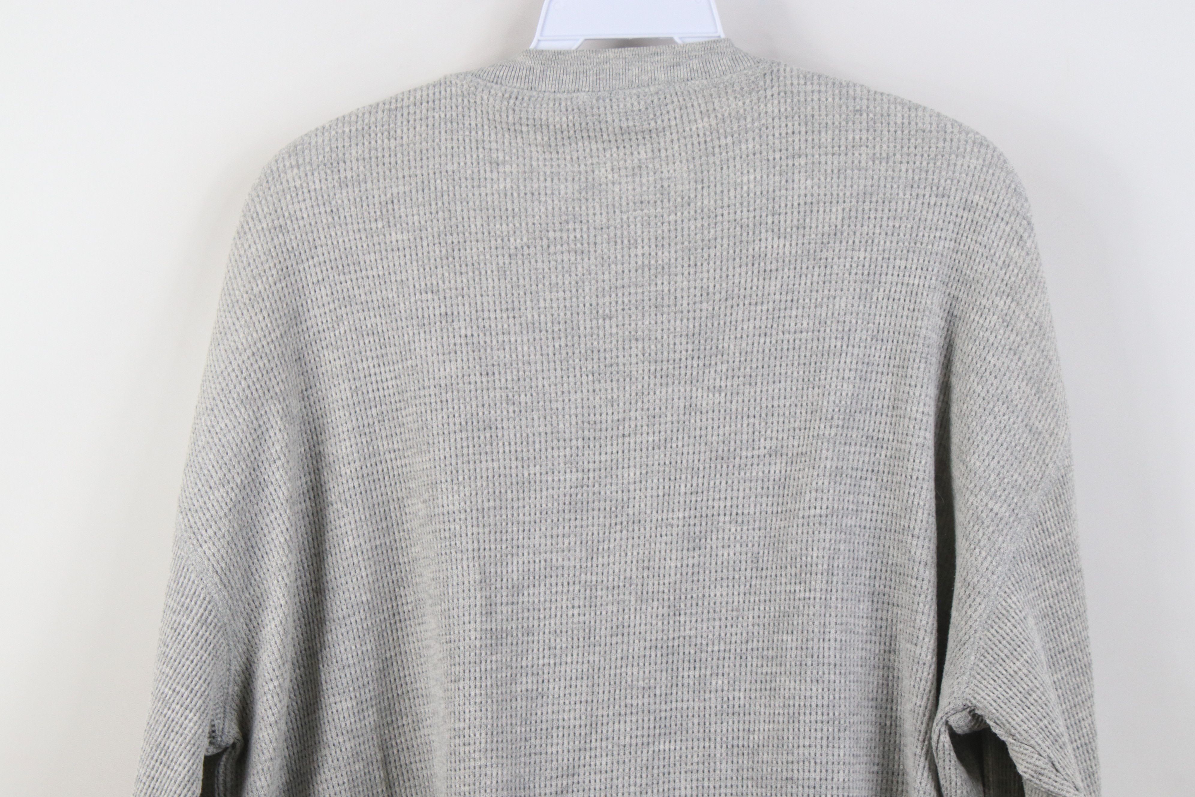 Vintage Vintage 90s Streetwear Thermal Waffle Knit Henley T-Shirt Size L / US 10 / IT 46 - 13 Thumbnail