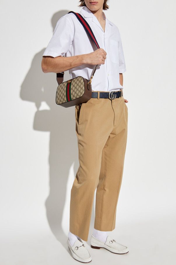 Gucci o1mt1gz0226 Regular Fit Cotton Shirt With Web In White Size US M / EU 48-50 / 2 - 2 Thumbnail