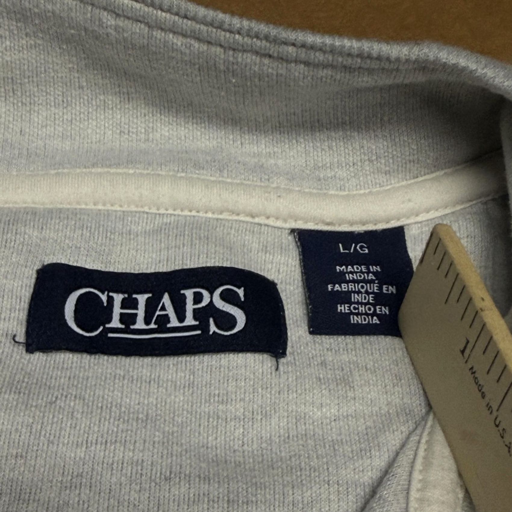 Chaps Chaps Mens Sweater Gray Mock Neck Quarter Zip Pullover Knit Cotton Polyester Casual Size US L / EU 52-54 / 3 - 7 Thumbnail
