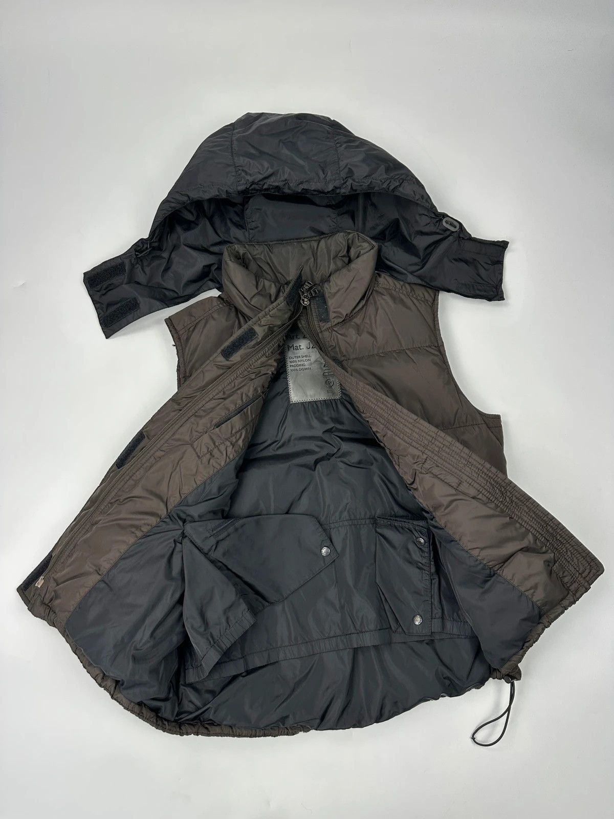 Prada Prada Sport FW01-05 Brown Puffer Vest Down Hooded Jacket Size L / US 10 / IT 46 - 10 Thumbnail