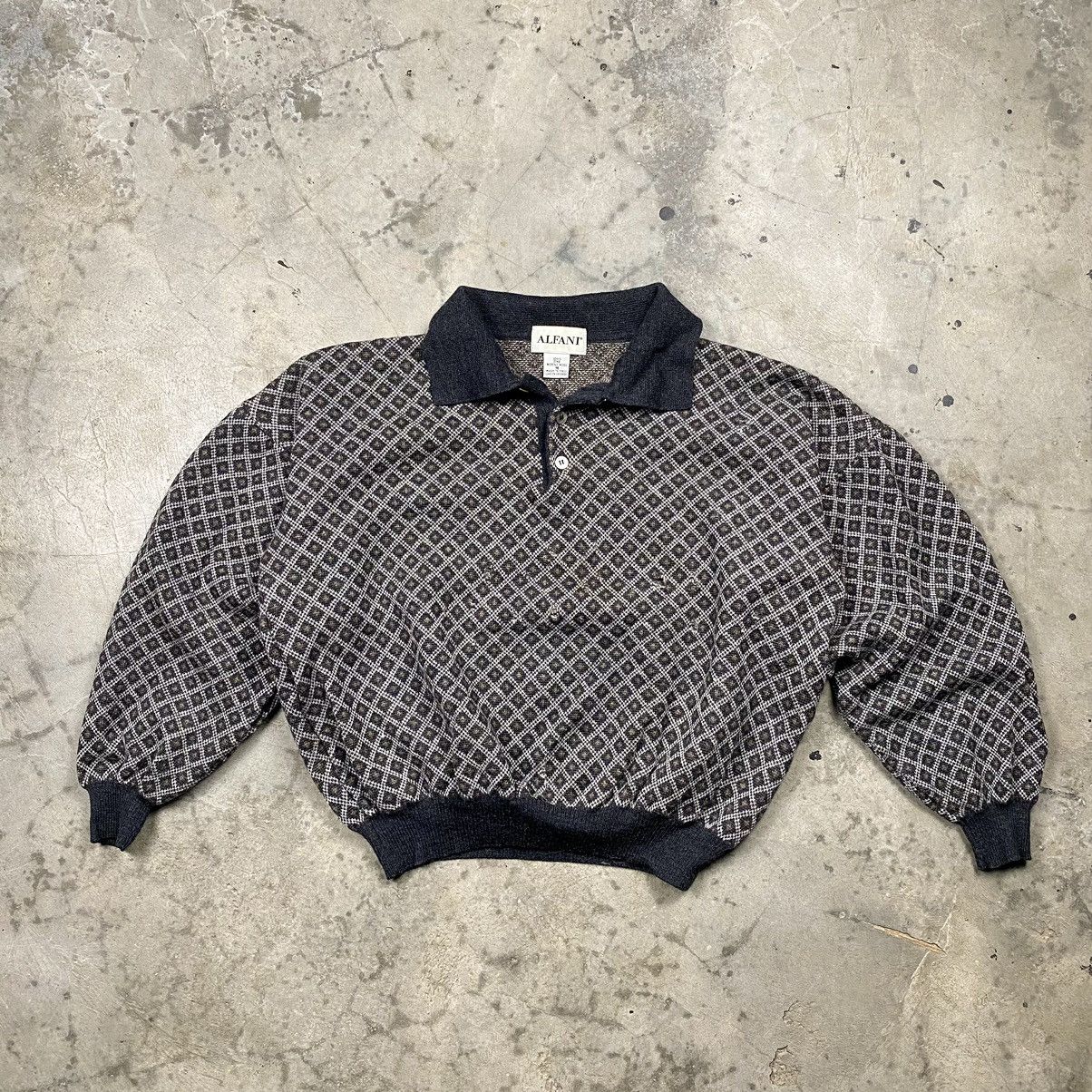 Alfani 90s Alfani Merino Wool Crop Halfbutton Sweaters Size M / US 6-8 / IT 42-44 - 1 Thumbnail