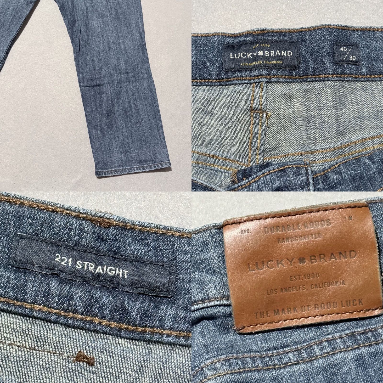 Lucky Brand Lucky Brand 221 Original Straight Jeans Men Blue Denim Mid Rise 40x30 Pockets- 40x30 Size US 40 / EU 56 - 8 Thumbnail