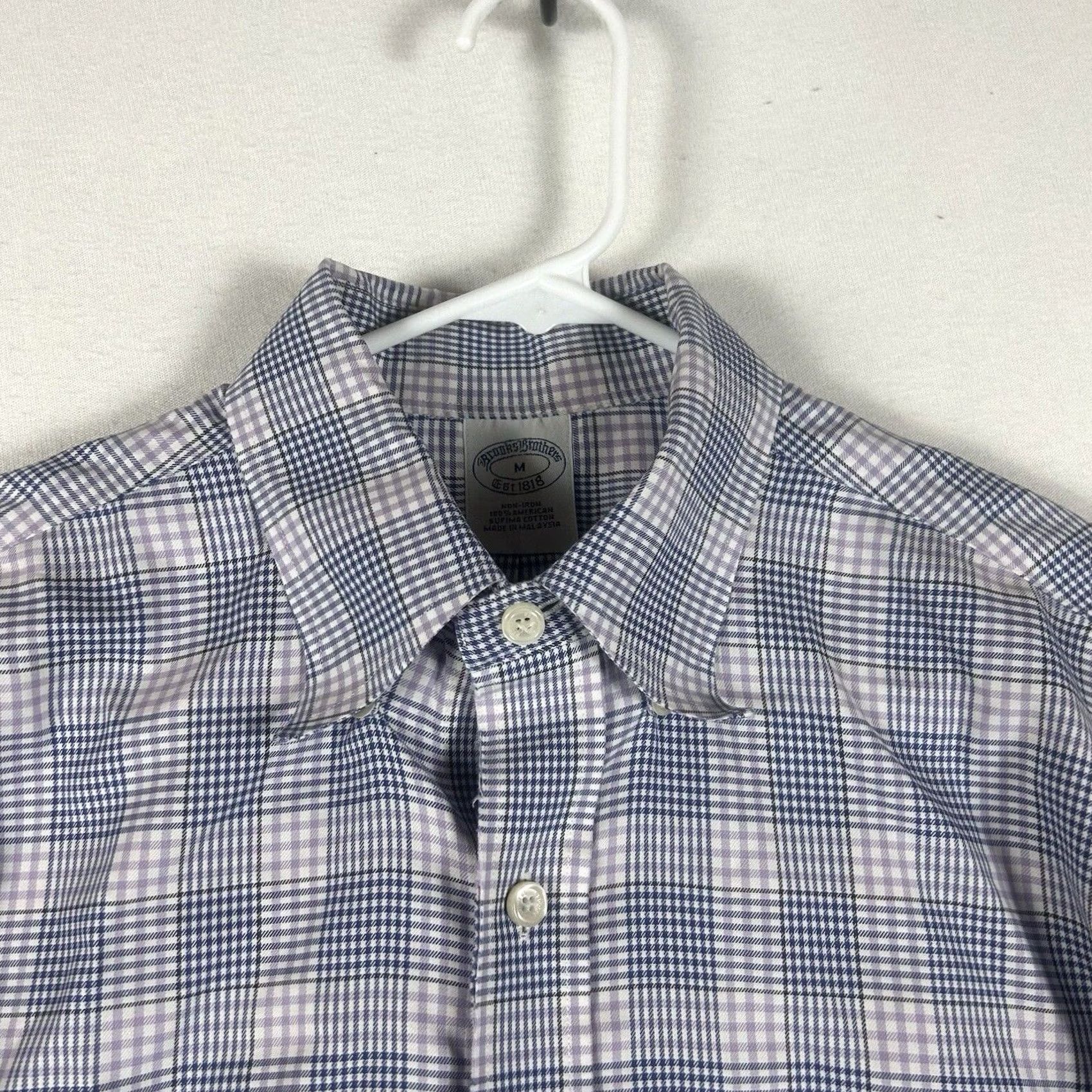 Brooks Brothers Brooks Brothers Button-Up Shirt Mens M Non-Iron Blue Purple Long Sleeve Shirt Button-Front 100% Cotton Plaid Classic Preppy Designer American Casual Size US M / EU 48-50 / 2 - 2 Thumbnail
