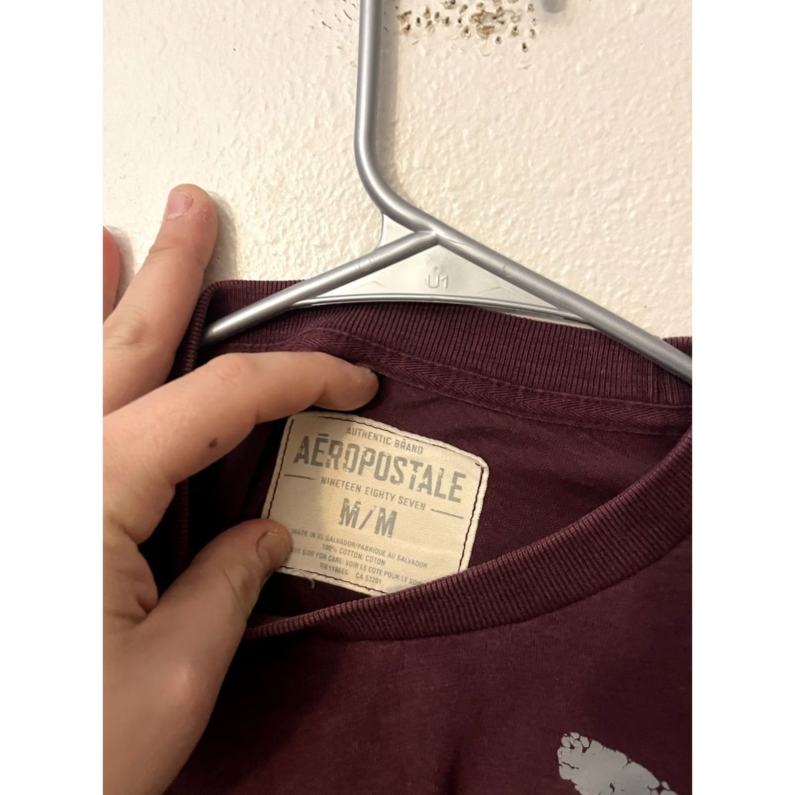 Aeropostale Aeropostale Graphic Tee Mens T-Shirt Size M Maroon Long Sleeve Y2K Designer T-Shirt Vintage? Size US M / EU 48-50 / 2 - 2 Thumbnail