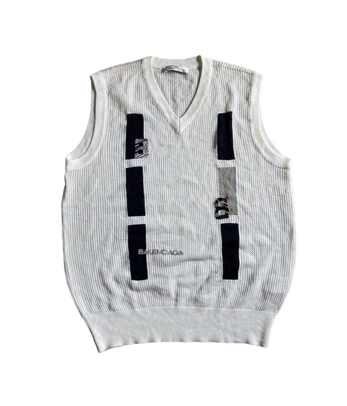 image of Balenciaga Mesh Knit Vest in Black, Men's (Size Large)