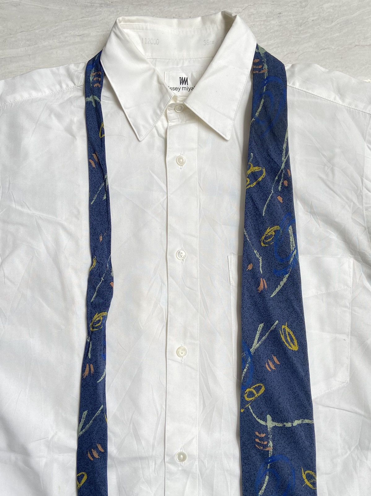 Issey Miyake ISSEY MIYAKE IM White Shirt Tie Size US S / EU 44-46 / 1 - 8 Thumbnail