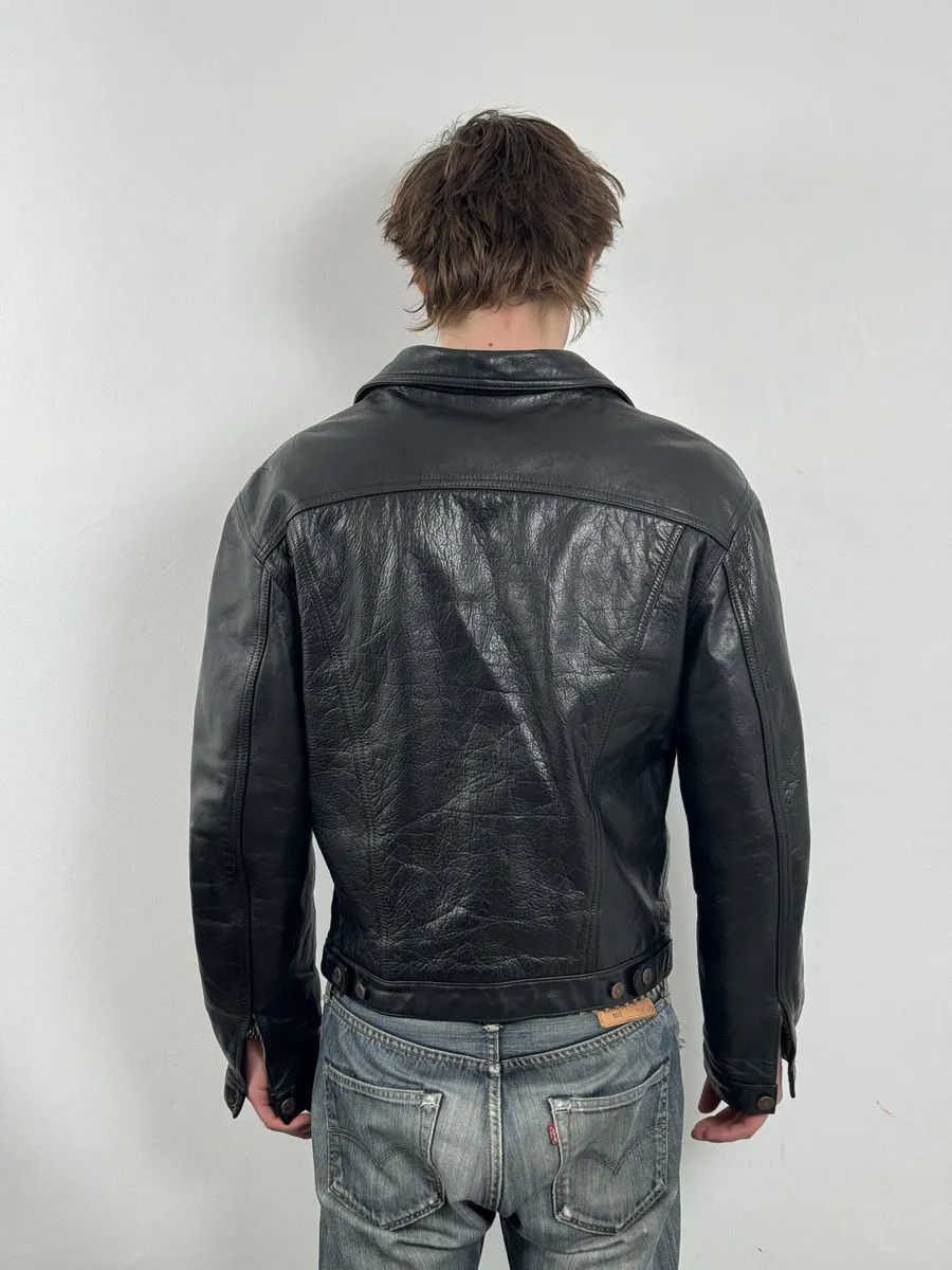 Levi's Levis Black Leather Bomber Trucker Jacket Size US M / EU 48-50 / 2 - 4 Thumbnail