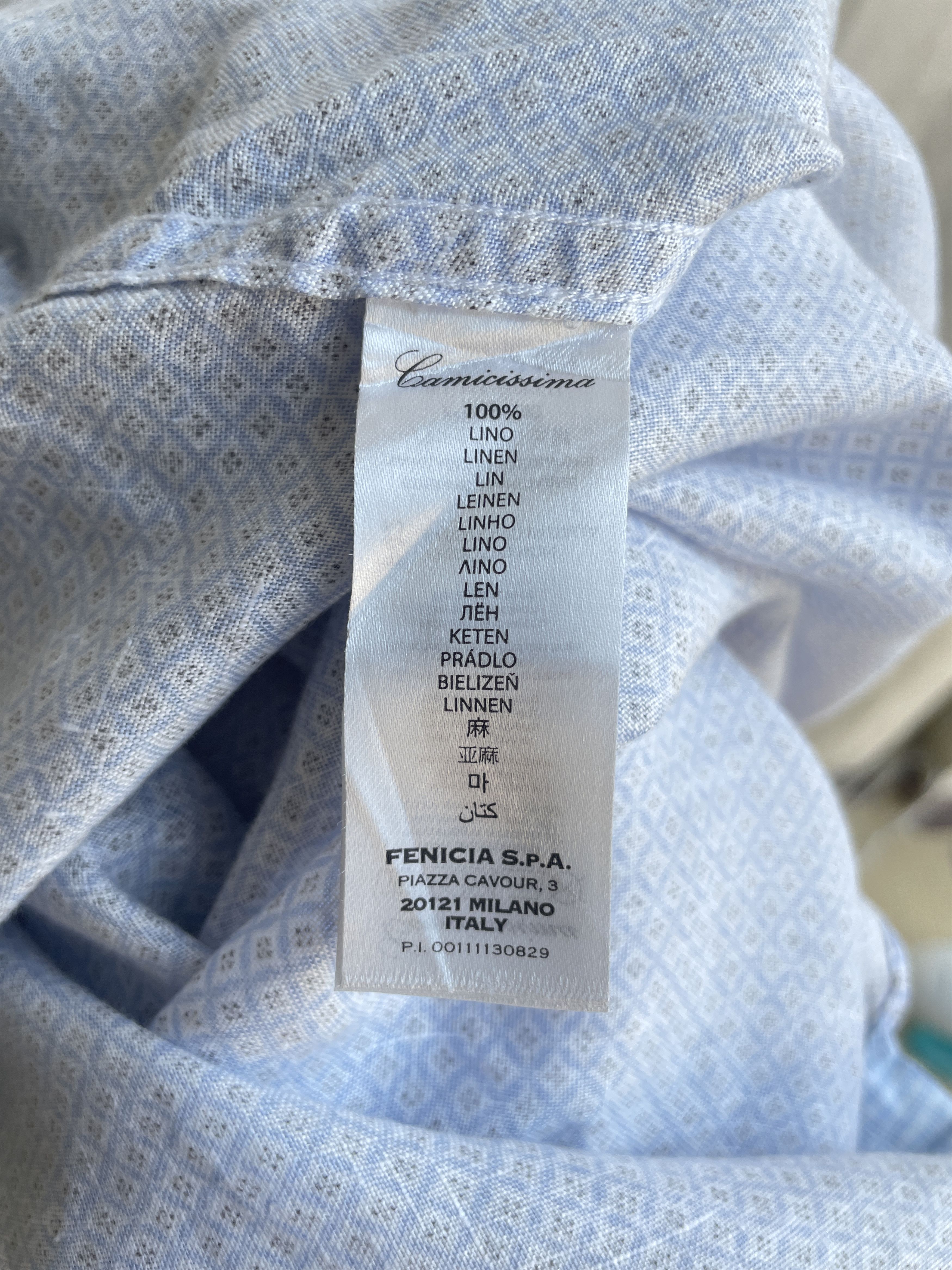 Other Camicissima Linen Comfort Fit Geometrical Dress Shirt Size 42R - 8 Thumbnail