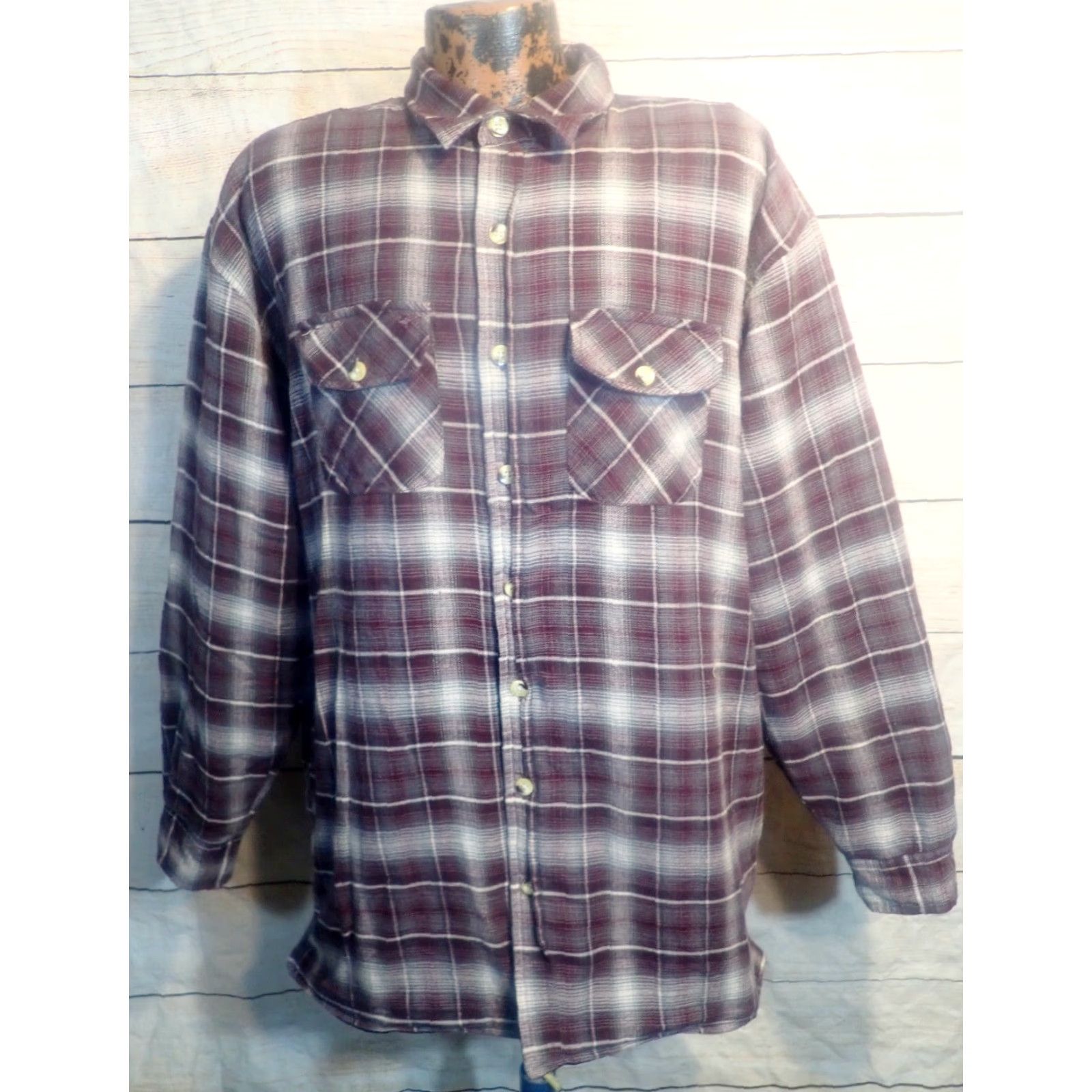 Vintage VINTAGE Anthoney's Falcon Bay Plaid Shirt Jacket XL Quilted Flannel Lined Mens Shacket 1990s Grunge Size US XL / EU 56 / 4 - 2 Thumbnail