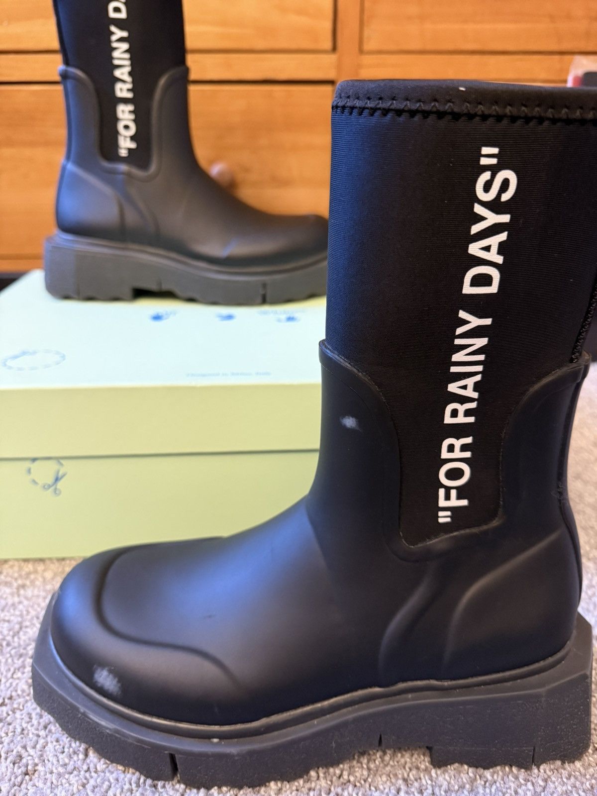 Off-White Rubber Rain Boots Size US 6 / IT 36 - 3 Thumbnail
