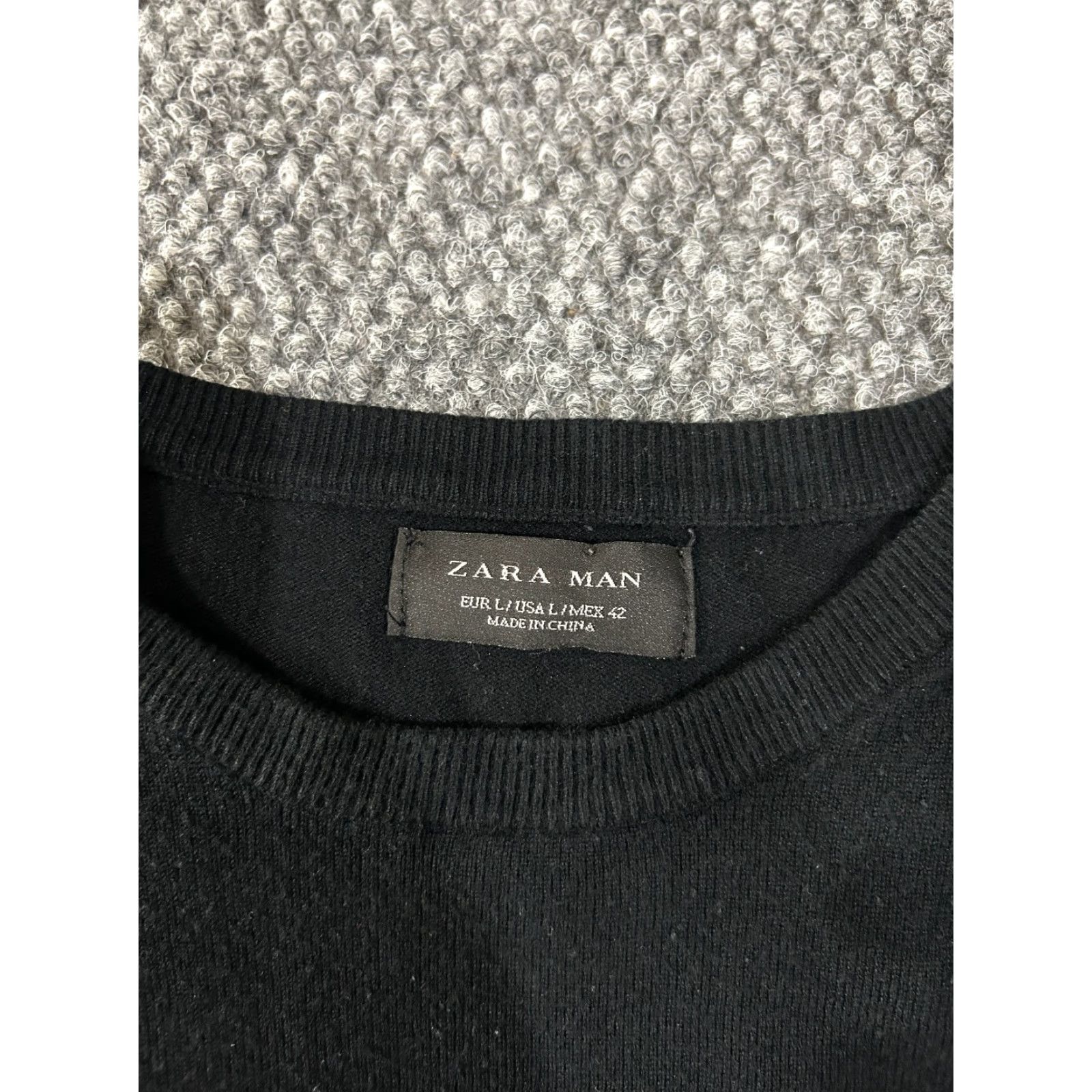 Zara Zara Sweater Mens Large L Colorblock Knit Pullover Crew Neck Long Sleeve Casual Cotton Cable-Knit Pink? Blue Black Gray Size US L / EU 52-54 / 3 - 4 Thumbnail