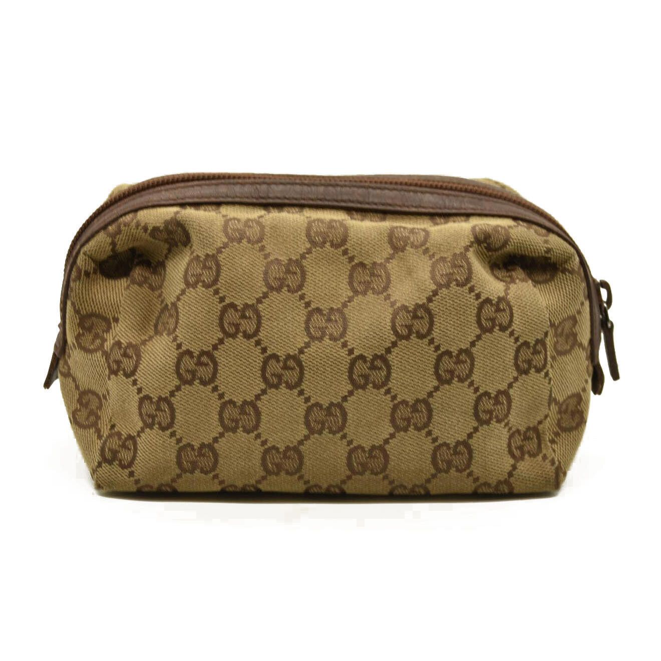 Gucci Gucci Monogram Large Cosmetic Case Brown 29595 203887 Size ONE SIZE - 1 Thumbnail