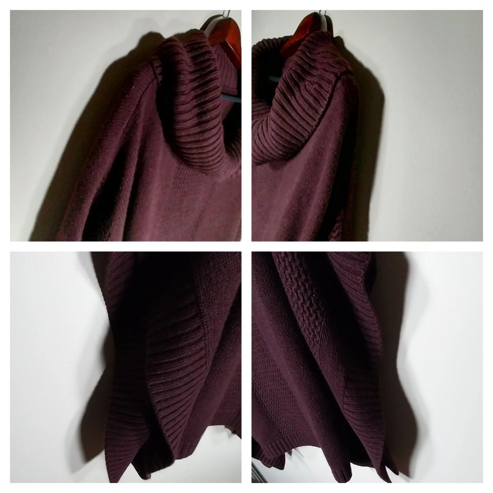 Other New York Company Poncho Sweater Women Medium Burgundy Cowl Size M / US 6-8 / IT 42-44 - 4 Thumbnail