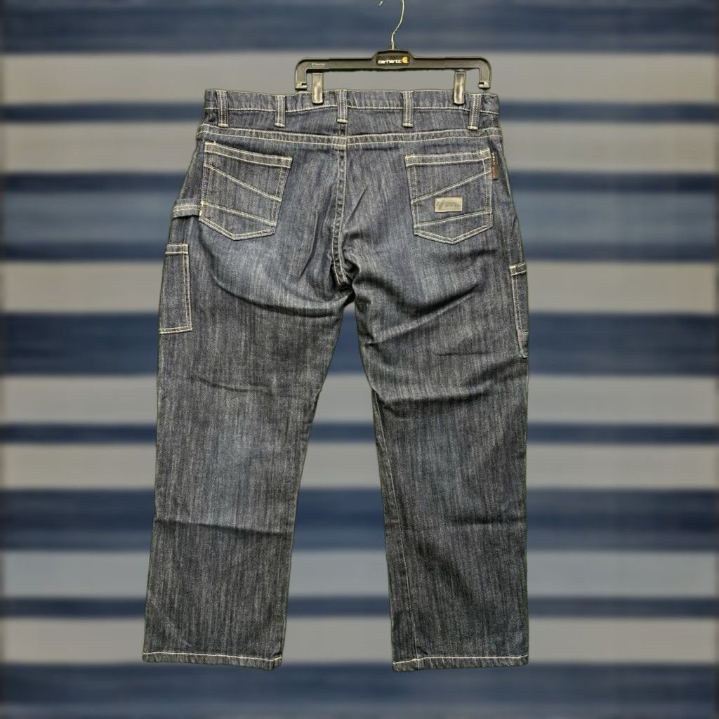 Vintage DRIFIRE Flame Resistant FR Taproo Jeans Mens 42x30 5-Pocket Denim Workwear Blue Slim Straight Pants Size US 42 / EU 58 - 1 Thumbnail