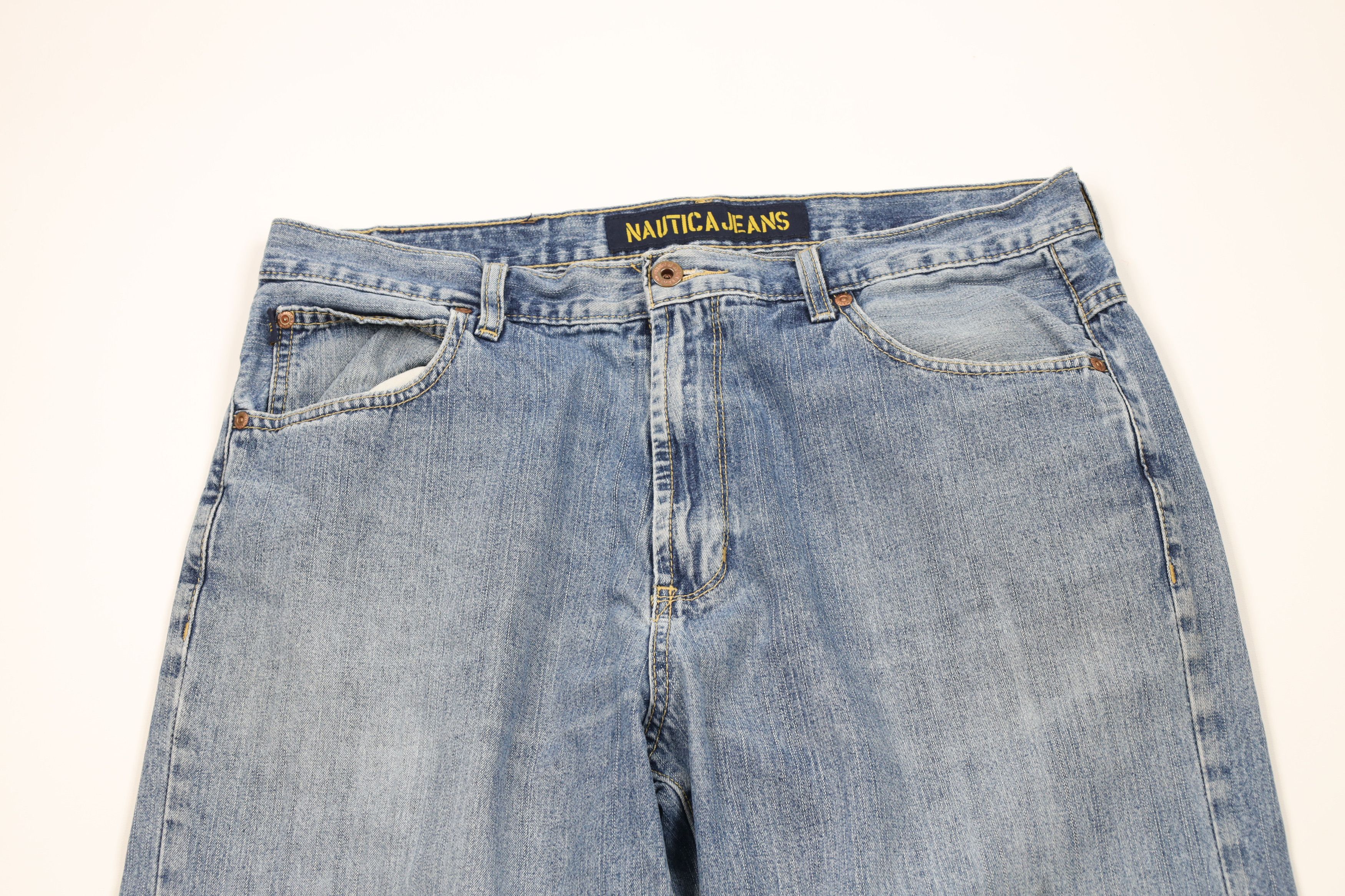 Nautica Vintage 90s Nautica Baggy Wide Leg Dungaree Denim Jeans Size US 33 - 2 Thumbnail