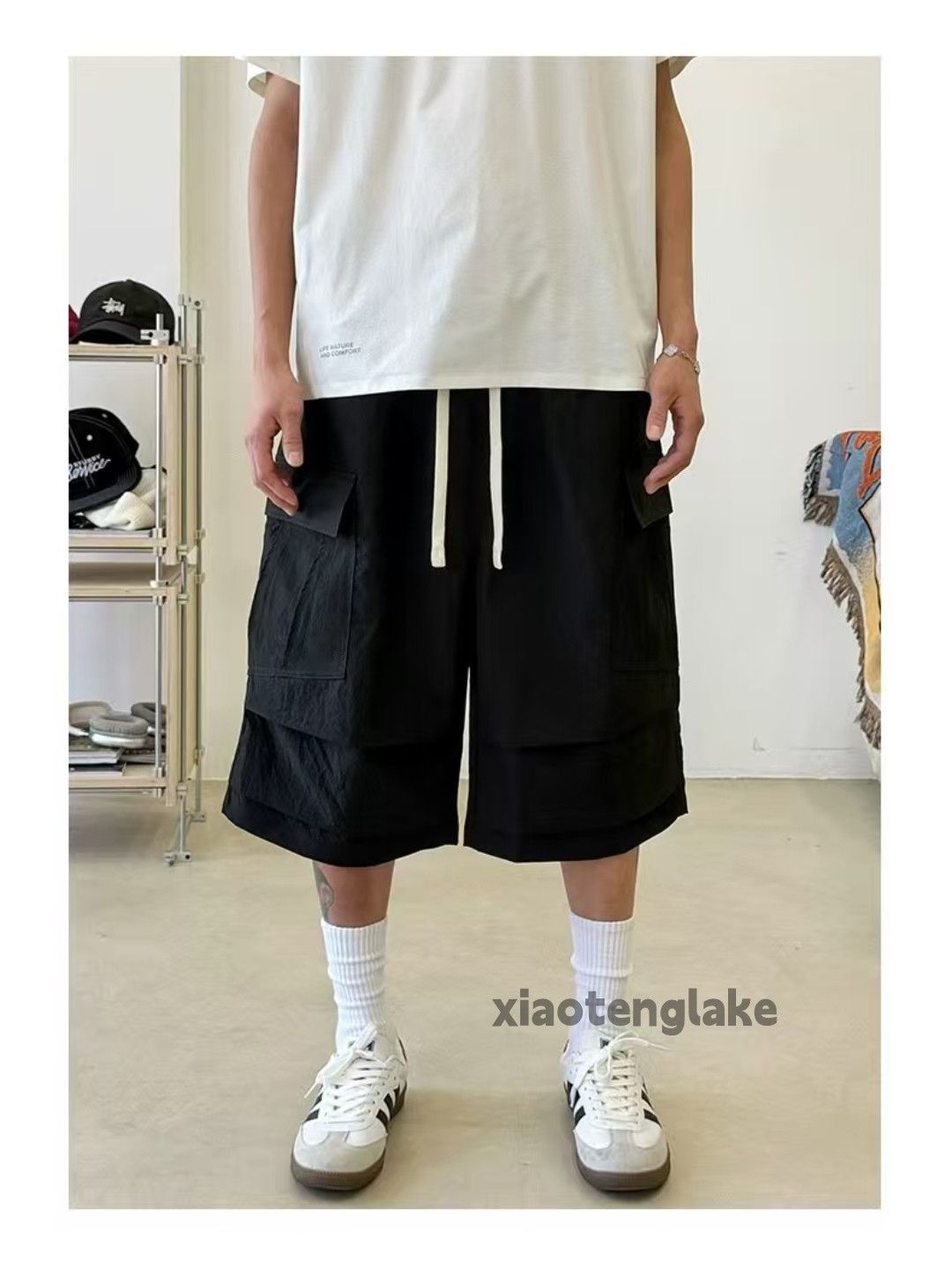 Designer Unisex outdoor utility loose pleated yuppie cargo shorts Size US 34 / EU 50 - 3 Thumbnail