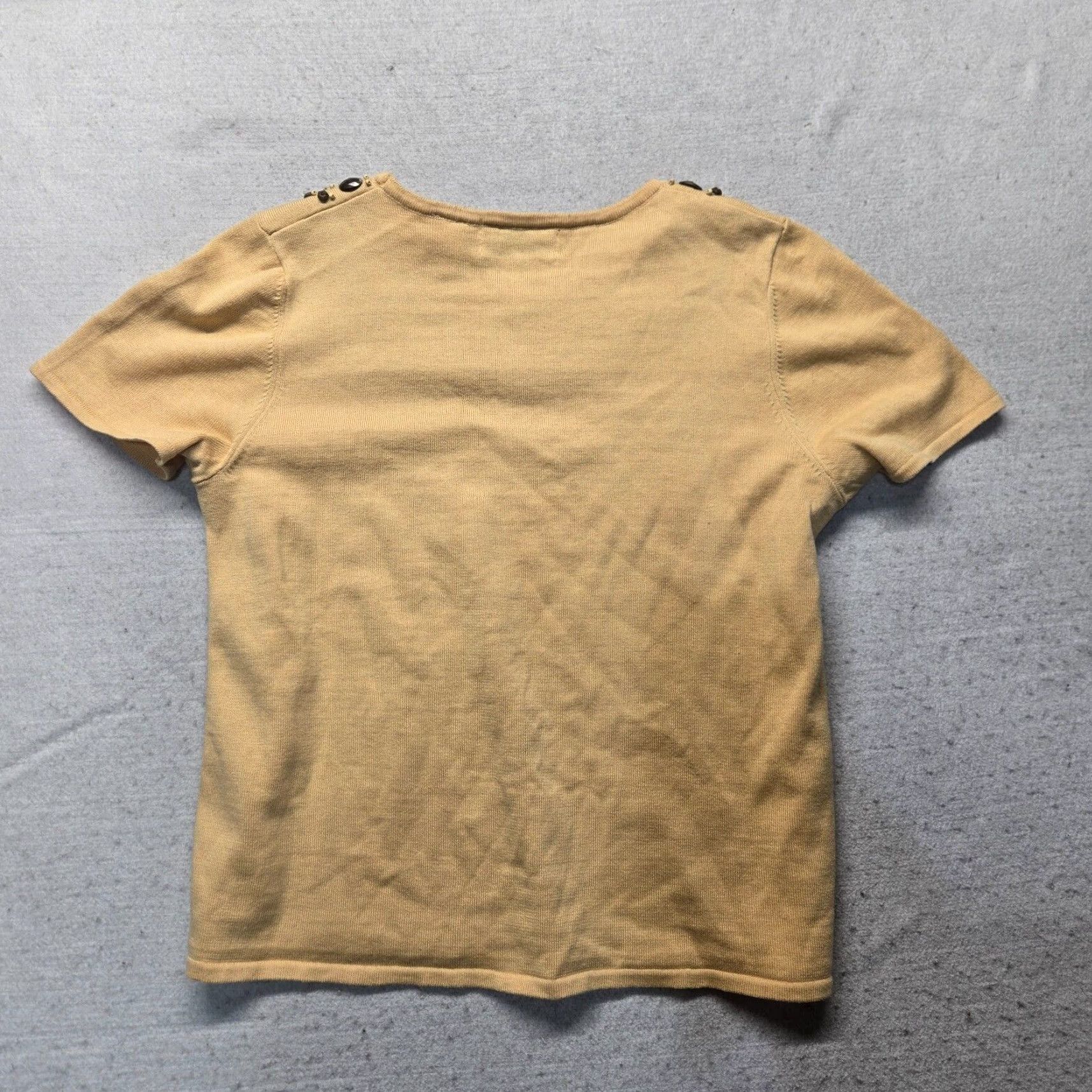 Vintage Alfred Dunner Brown Sweater Short Sleeve Pullover Adult Women's Petite Large Size L / US 10 / IT 46 - 7 Thumbnail