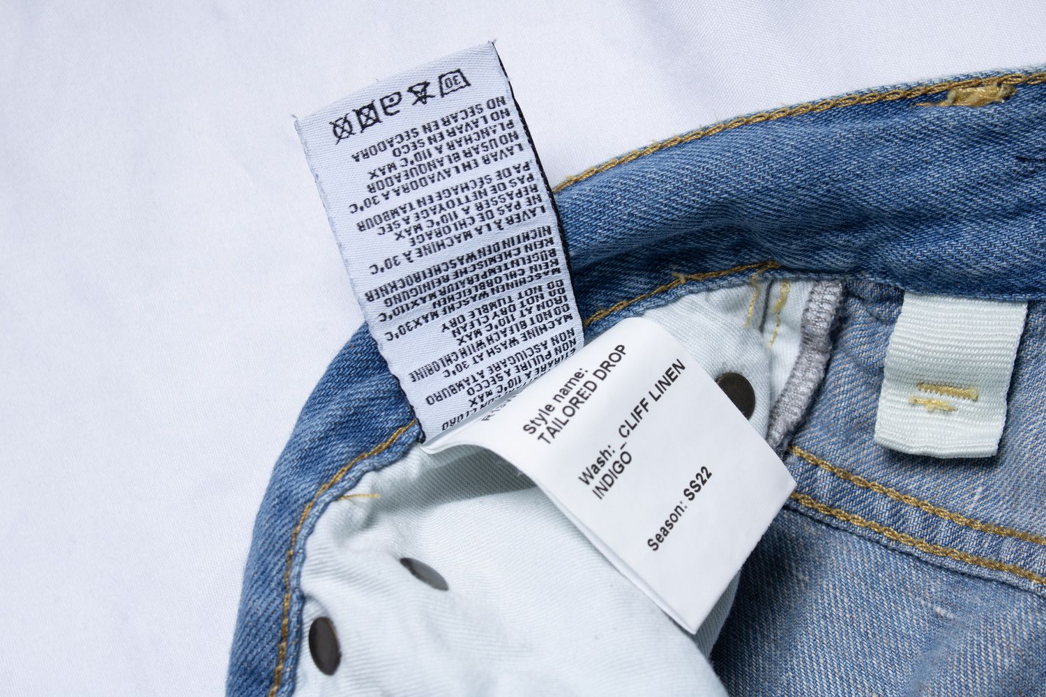 R13 R13, tailored drop jeans in blue Size 29" - 7 Thumbnail