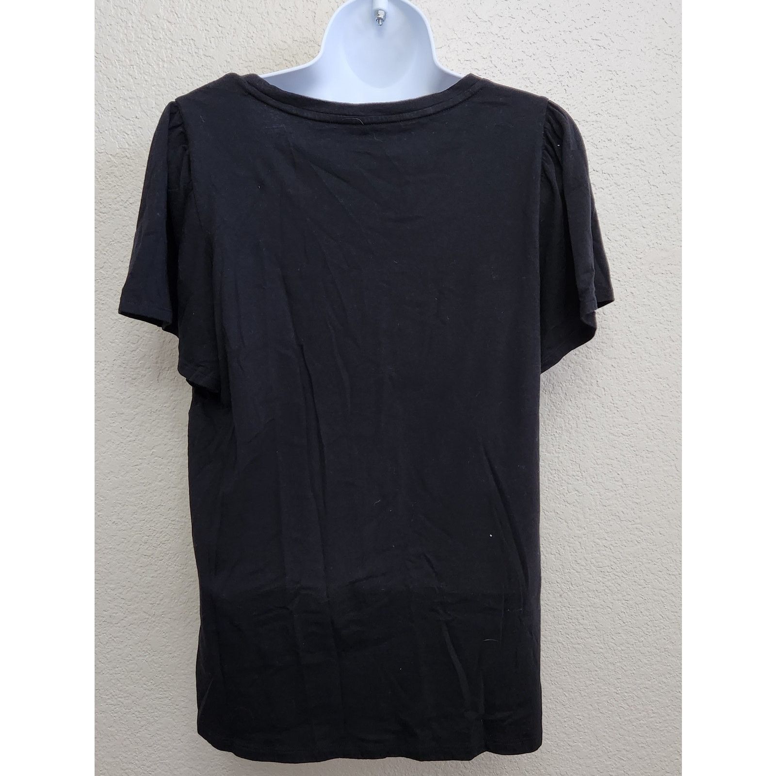Banana Republic Banana Republic Black Flutter Sleeve Designer Tee Top Medium Size M / US 6-8 / IT 42-44 - 3 Thumbnail