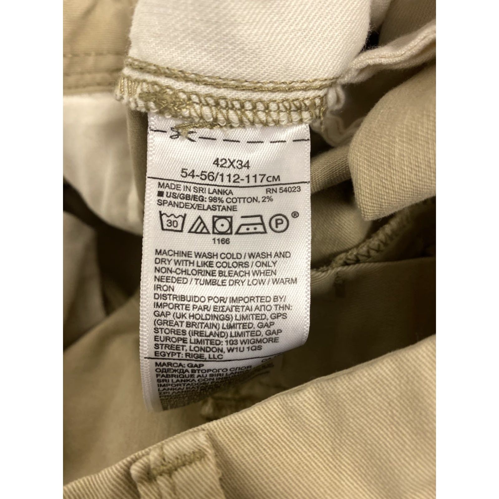 Gap VINTAGE Gap Chino Pants Men 42 X 34 Khaki Cotton Canvas 5-Pocket Wide-Leg Relaxed Regular Size US 42 / EU 58 - 8 Thumbnail