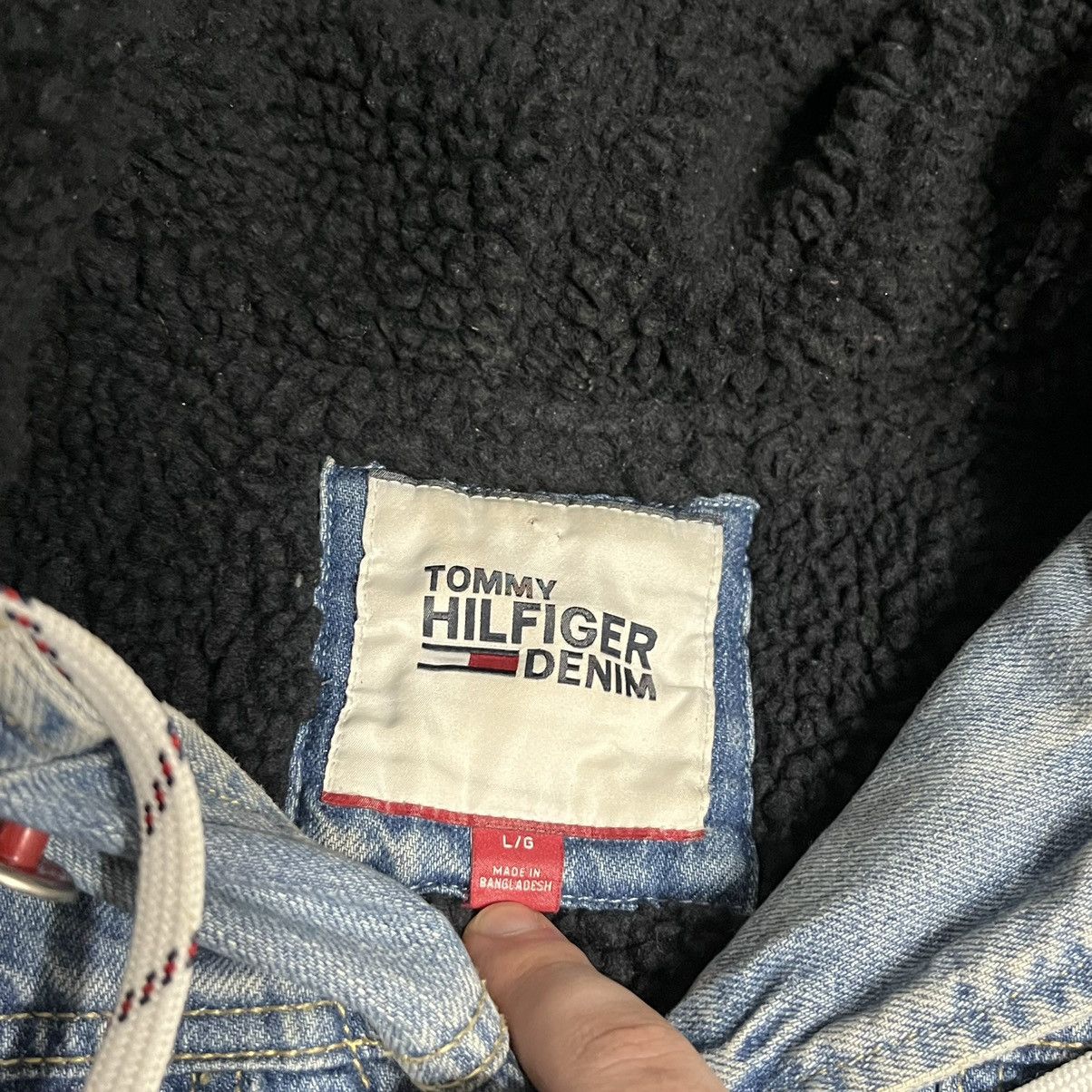 Tommy Hilfiger × Tommy Jeans × Vintage VTG Tommy Hilfiger Denim Trucker Jacket Sherpa lined hooded Size US L / EU 52-54 / 3 - 6 Thumbnail