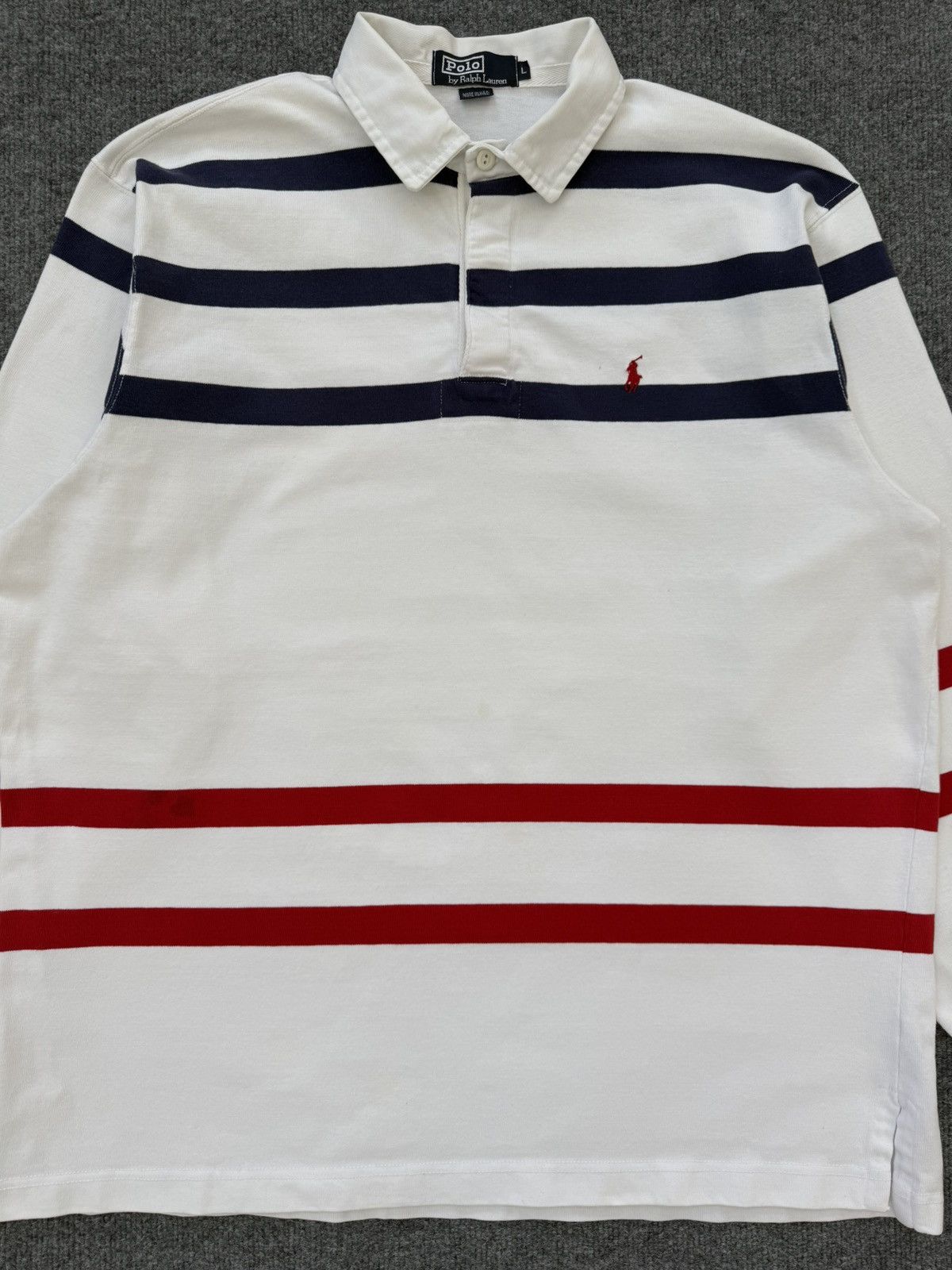 Polo Ralph Lauren Vintage Polo Ralph Lauren Rugby Shirt USA Made Large Size US L / EU 52-54 / 3 - 2 Thumbnail