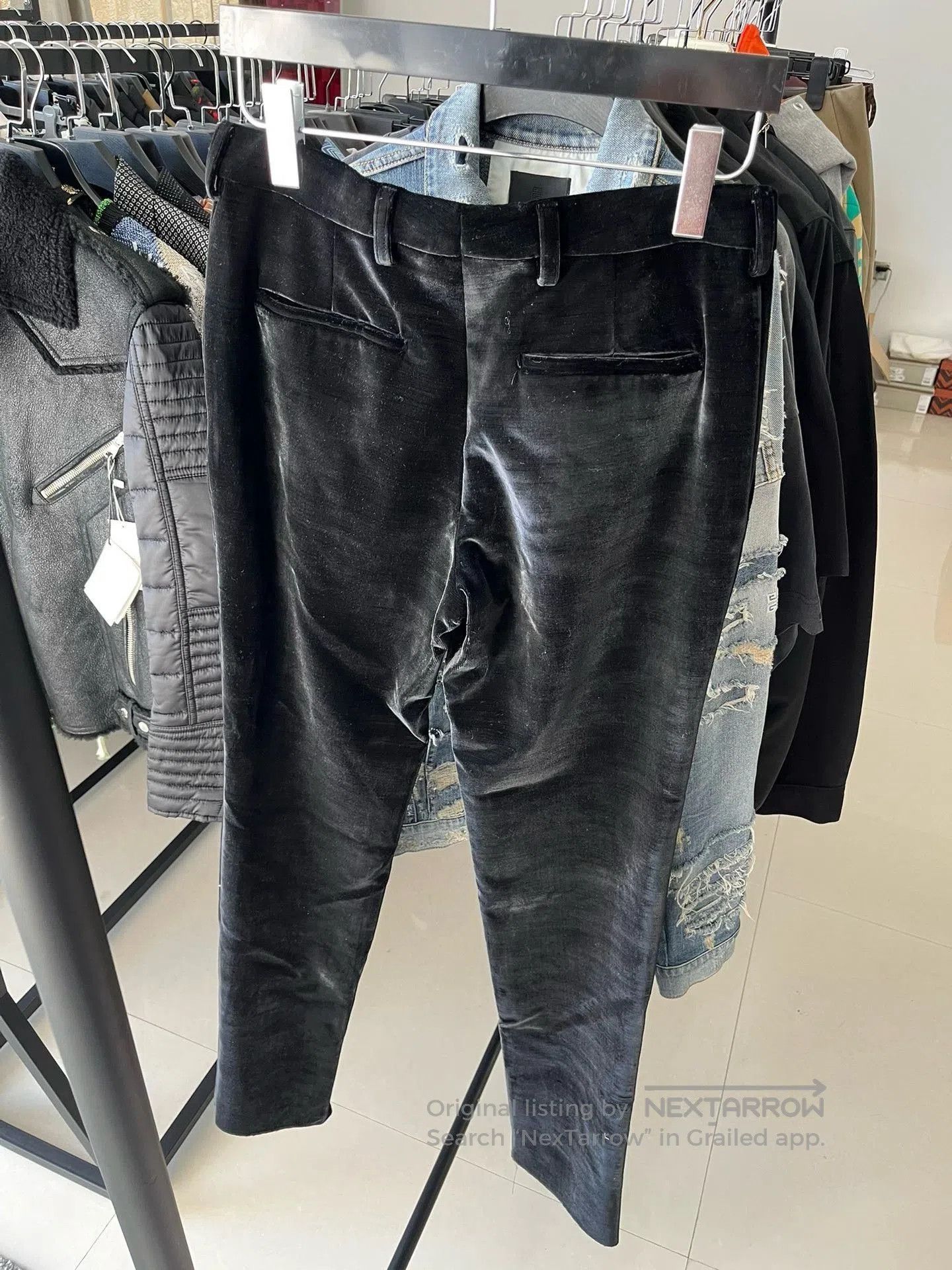 Saint Laurent Paris YSL Saint Laurent Black Velvet Trousers. Size US 30 / EU 46 - 4 Thumbnail