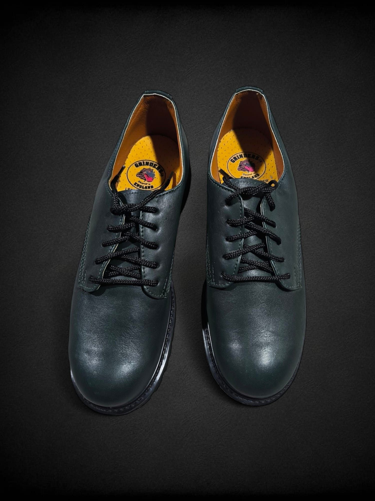 Leather Chunky London Grinders Dark Green Derby Leather Shoes Size US 12 / EU 45 - 4 Thumbnail