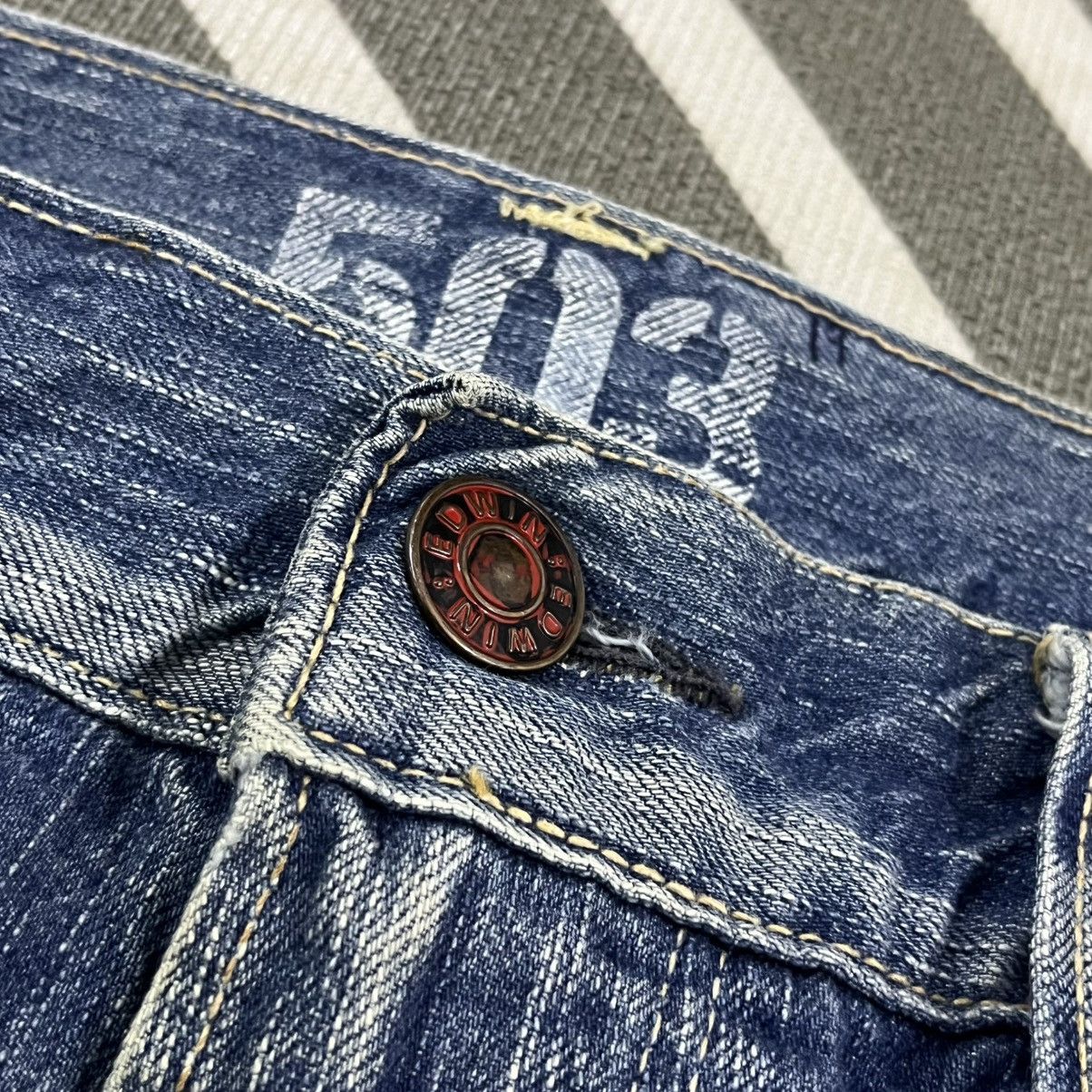 Edwin × Japanese Brand EDWIN 503 BLUE TRIP DISTRESSED PAINTED JEANS Size US 37 - 17 Thumbnail