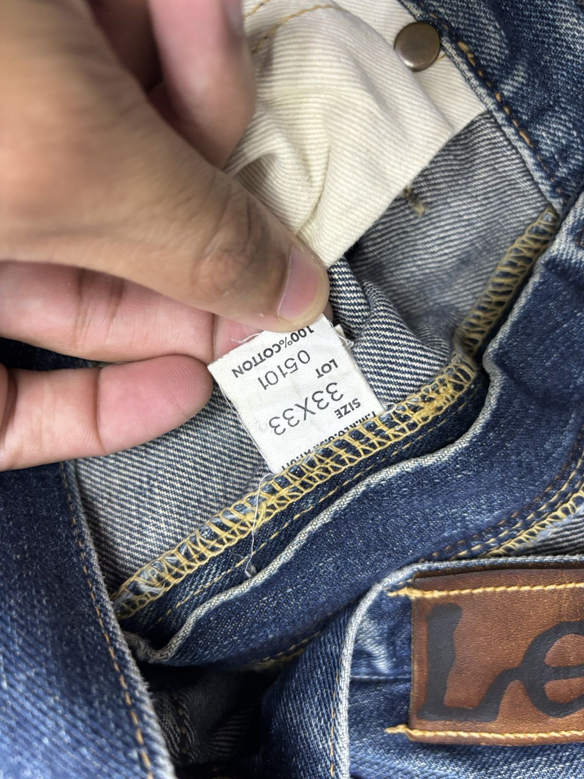 Lee 🔥VINTAGE LEE RIDERS HALF SELVEDGE DISTRESSED DENIM BAGGY Size US 33 - 12 Thumbnail