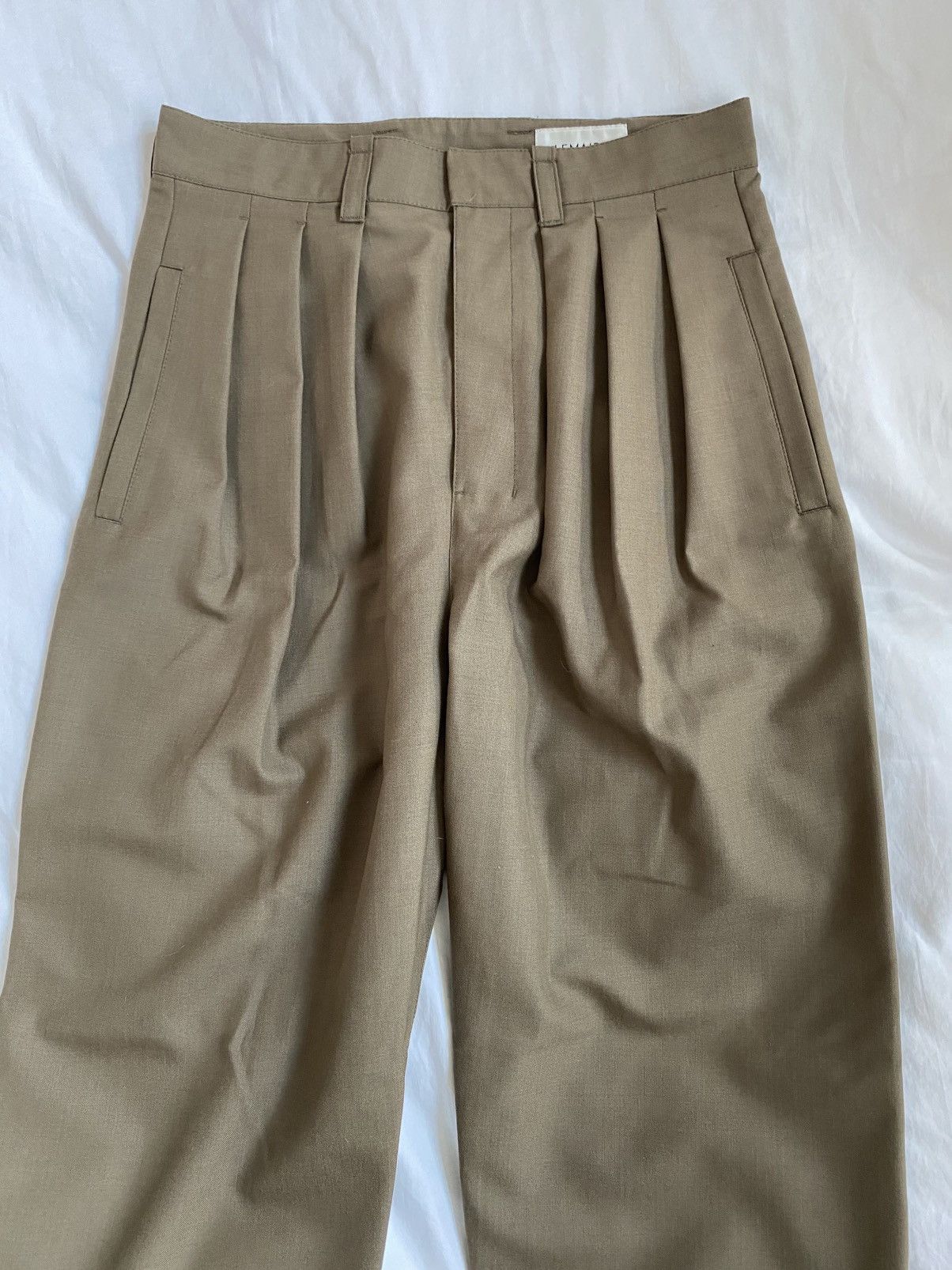 Lemaire Taupe Pleated Trousers Size 27" / US 4 / IT 40 - 3 Thumbnail