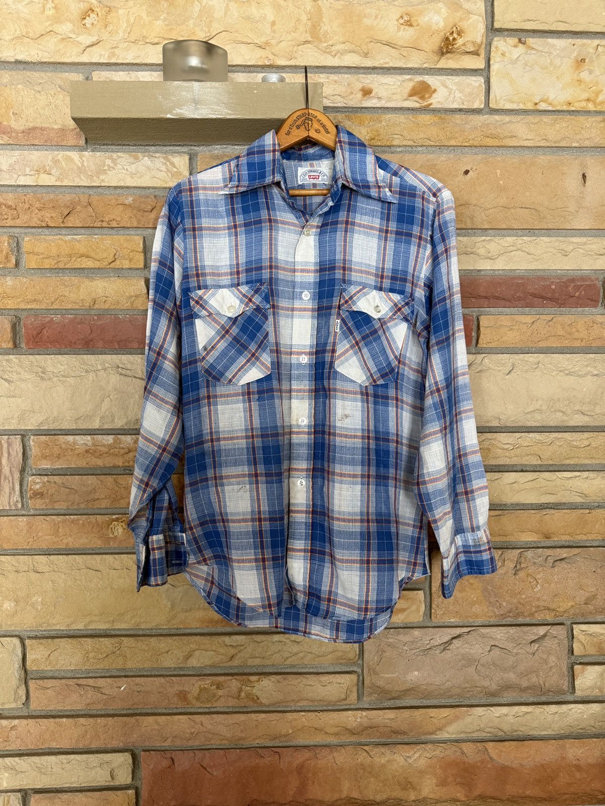 Vintage Vintage 70s Levi's Button Up Flannel Shirt Size US M / EU 48-50 / 2 - 1 Thumbnail