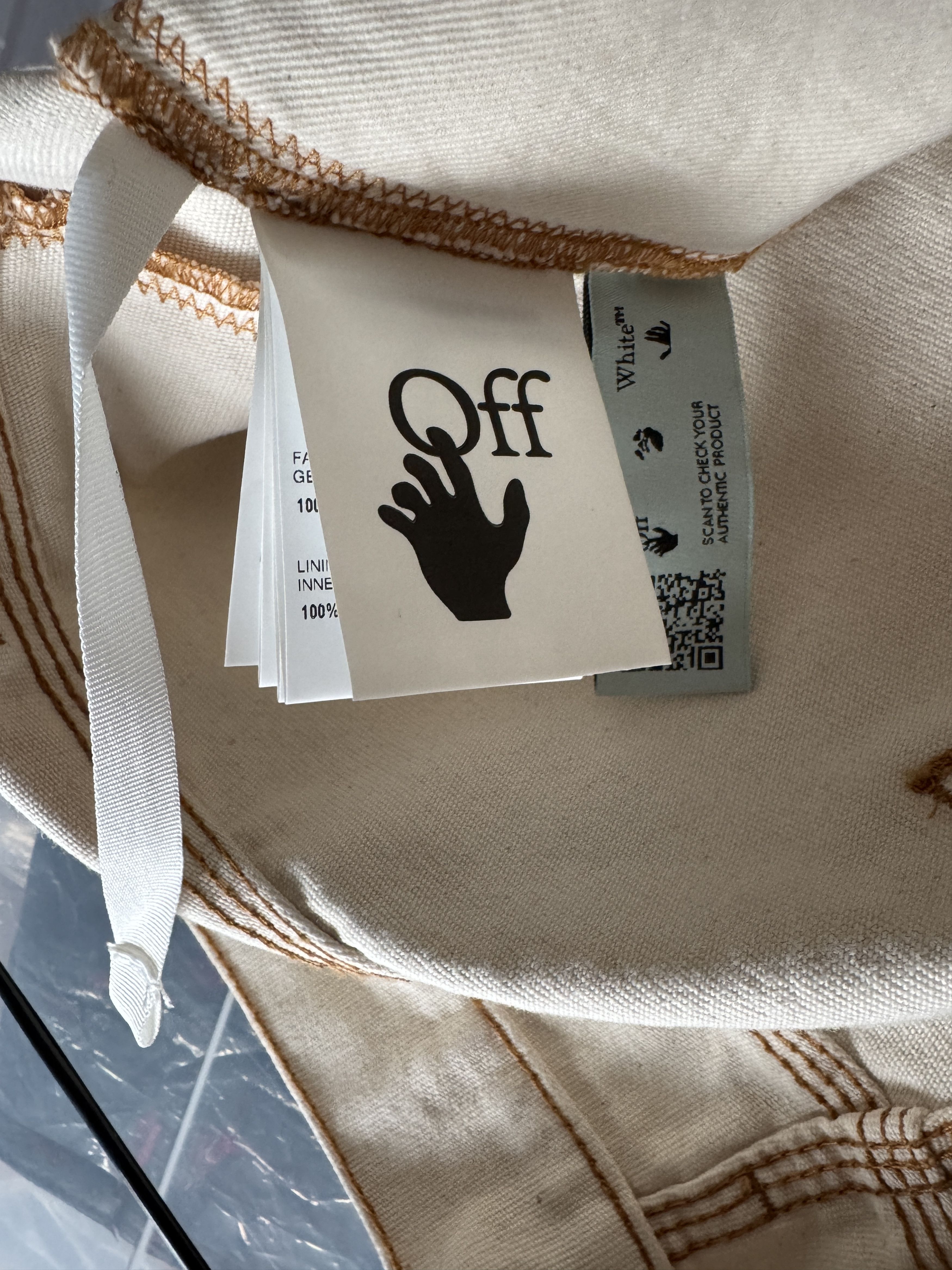 Off-White Beige Reconstructed Double Knee Carpenter Pants Size US 34 / EU 50 - 13 Thumbnail