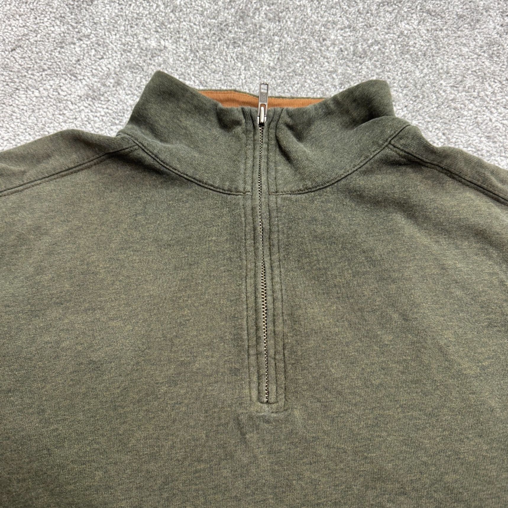 J.Crew J.CREW Sweatshirt Mens Large Olive Green 1/4 Zip Cotton All Seasons Outdoor Hiking Mens Size US L / EU 52-54 / 3 - 3 Thumbnail