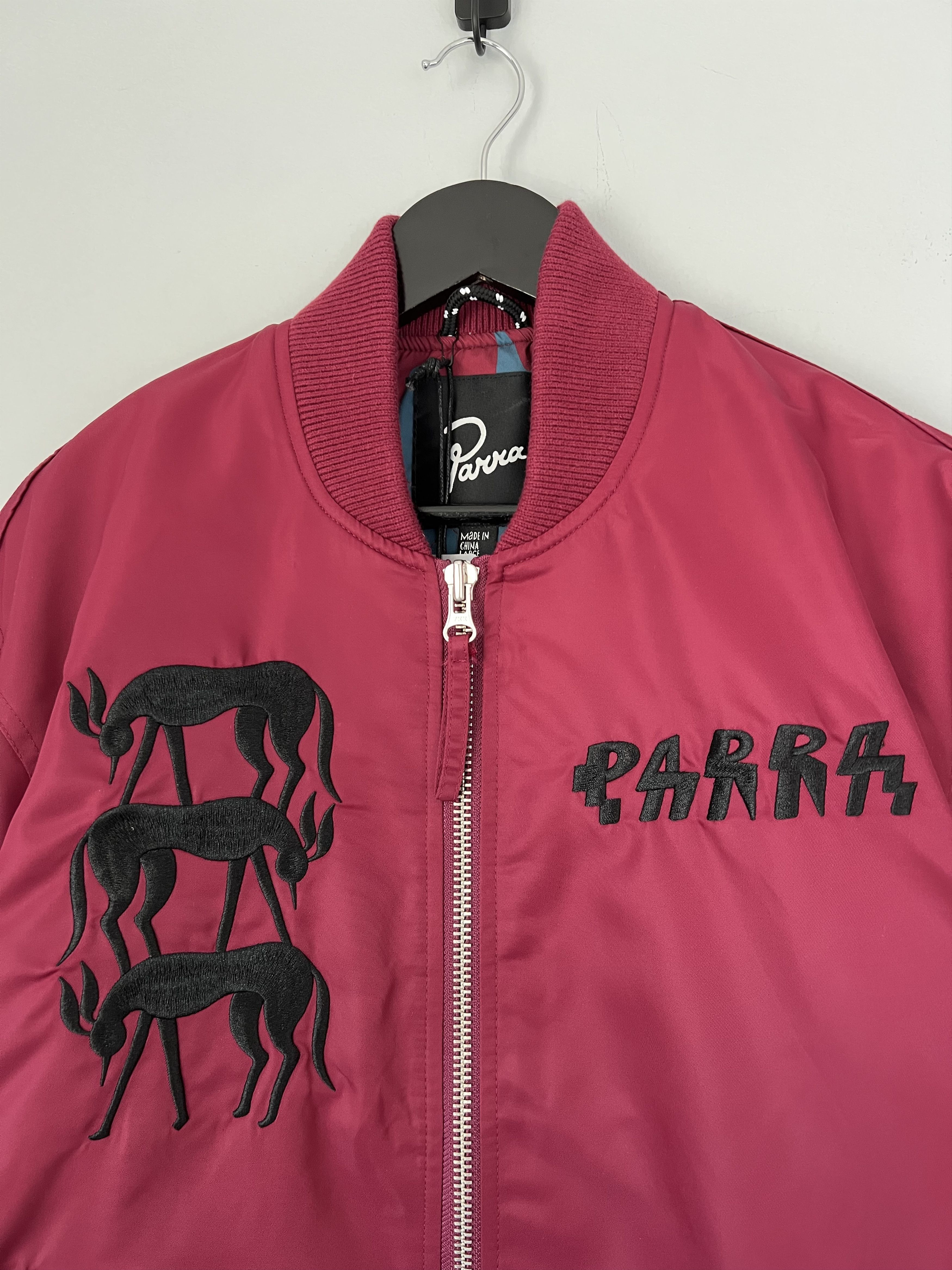 Parra Parra Stacked Pets Varsity Bomber Jacket in Deep Red Size US L / EU 52-54 / 3 - 2 Thumbnail