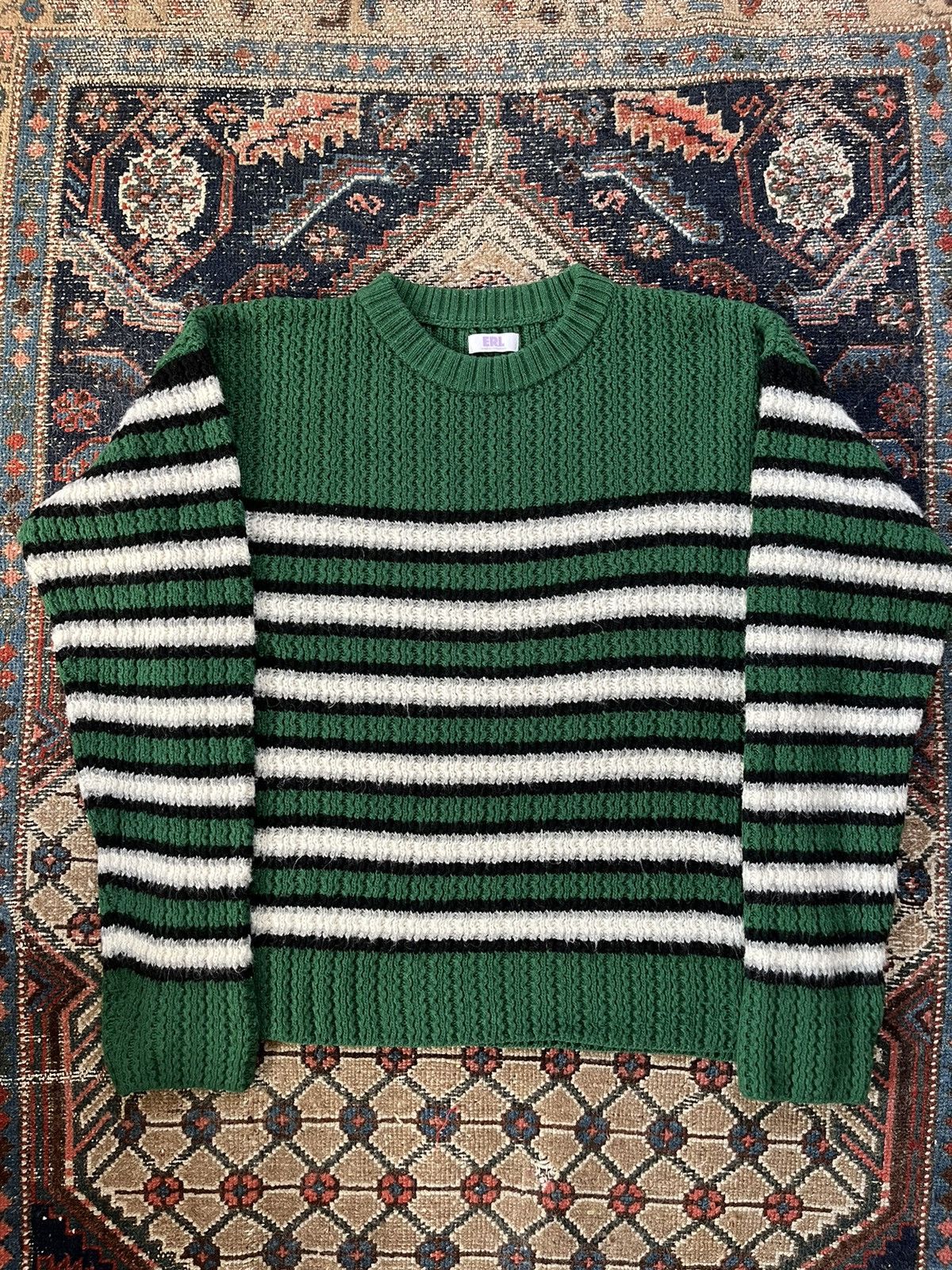 ERL Green Stripe Sweater Size US XXL / EU 58 / 5 - 1 Thumbnail