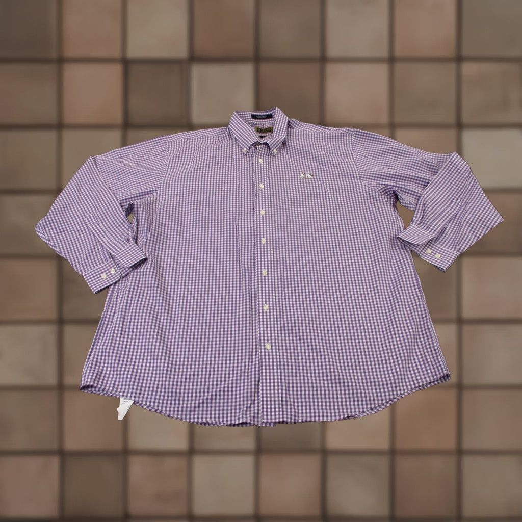 Logo 7 Al Dixons Shirt Mens XL Purple Plaid Button-Up Collared Long Sleeve White Space? Size US XL / EU 56 / 4 - 1 Thumbnail